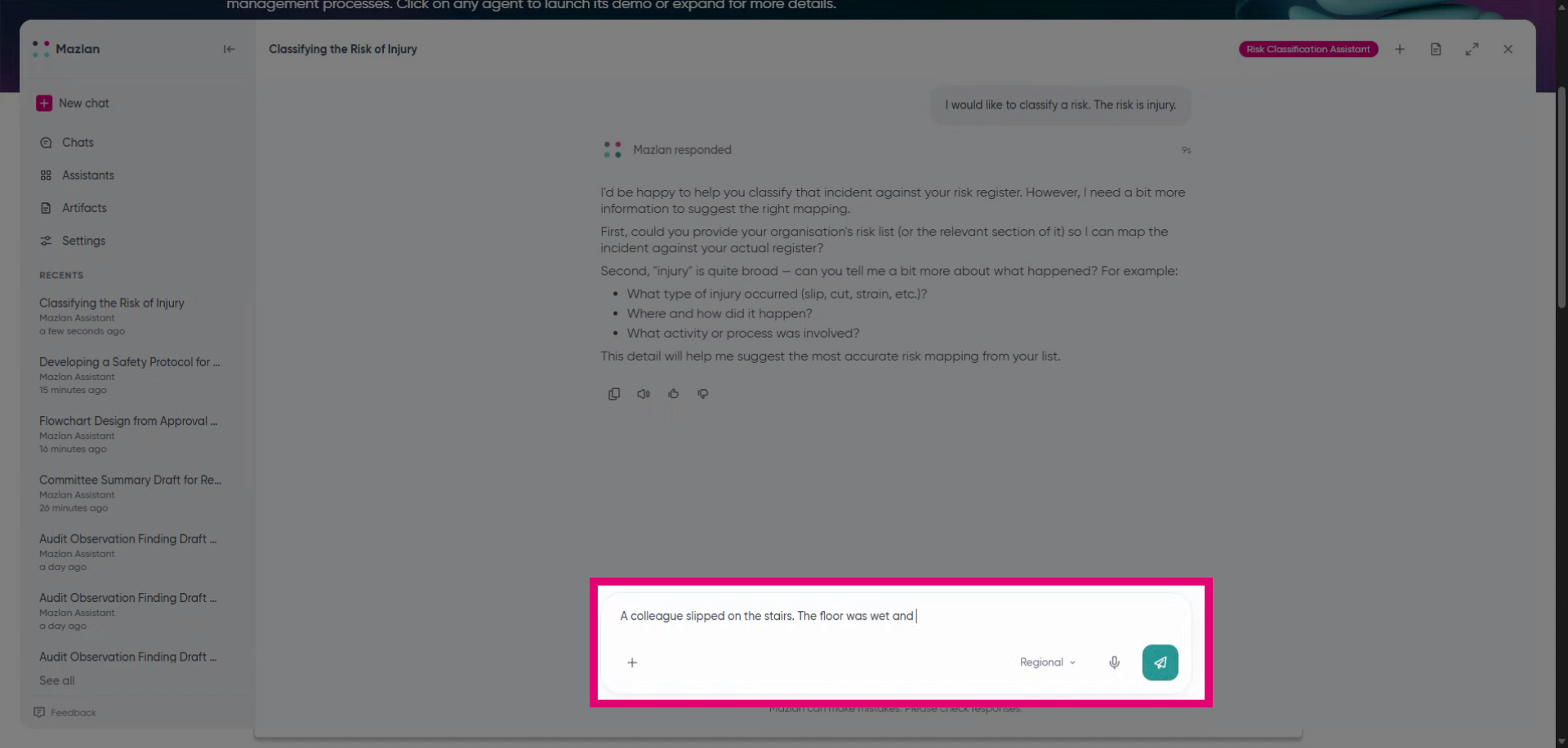 Provide Detailed Risk Description