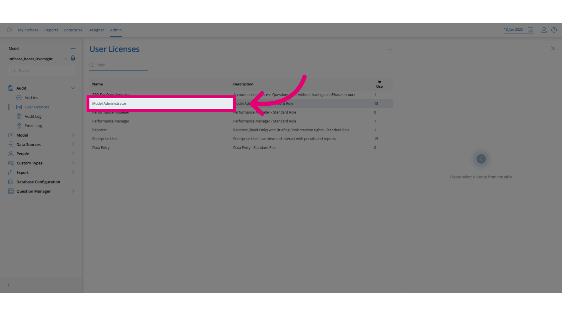 Click Model Administrator