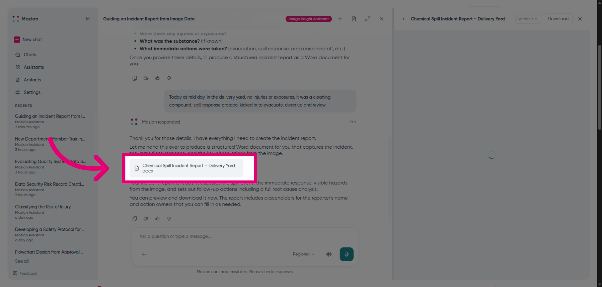 Access Generated Incident Report