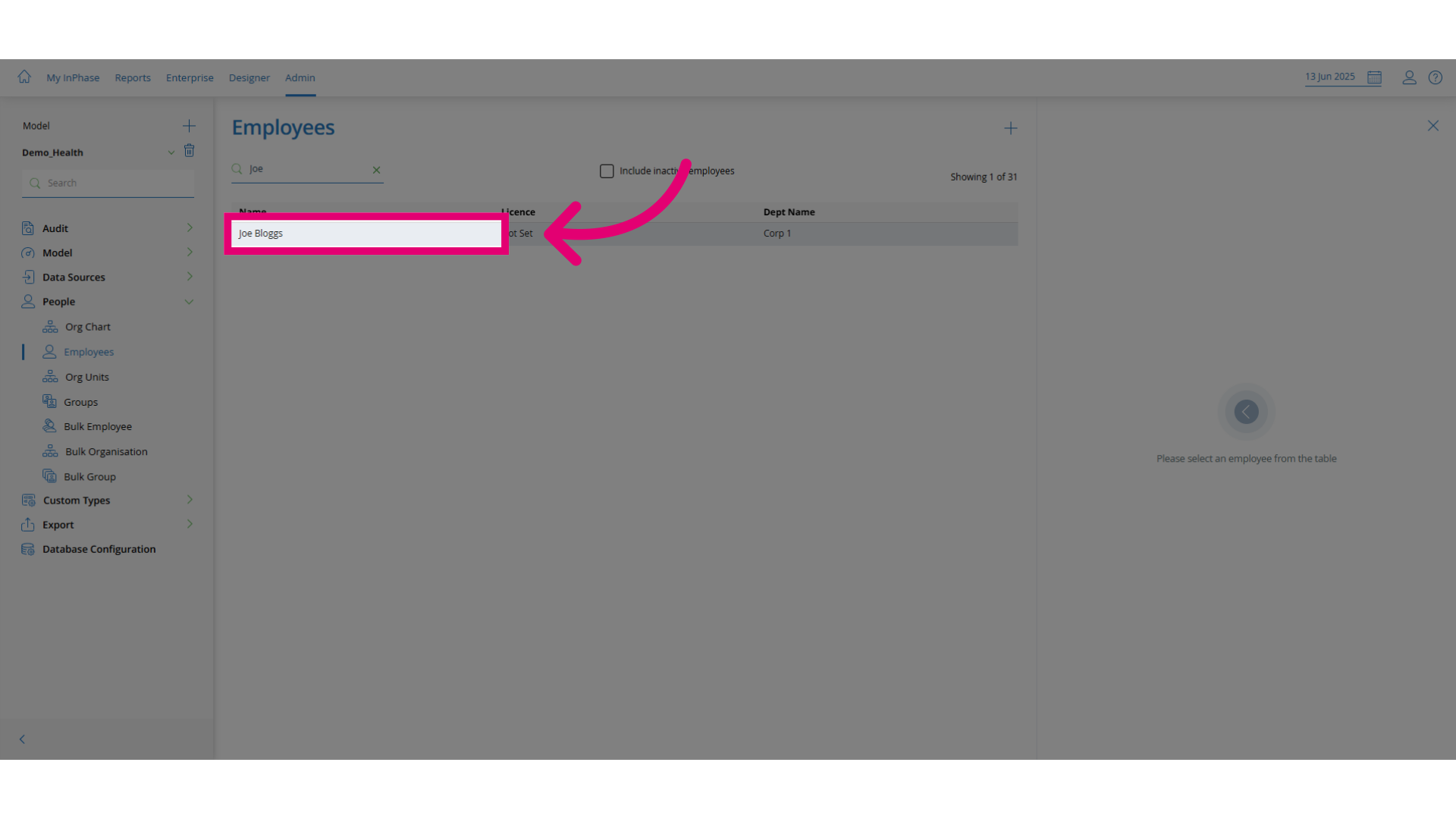 Click the user