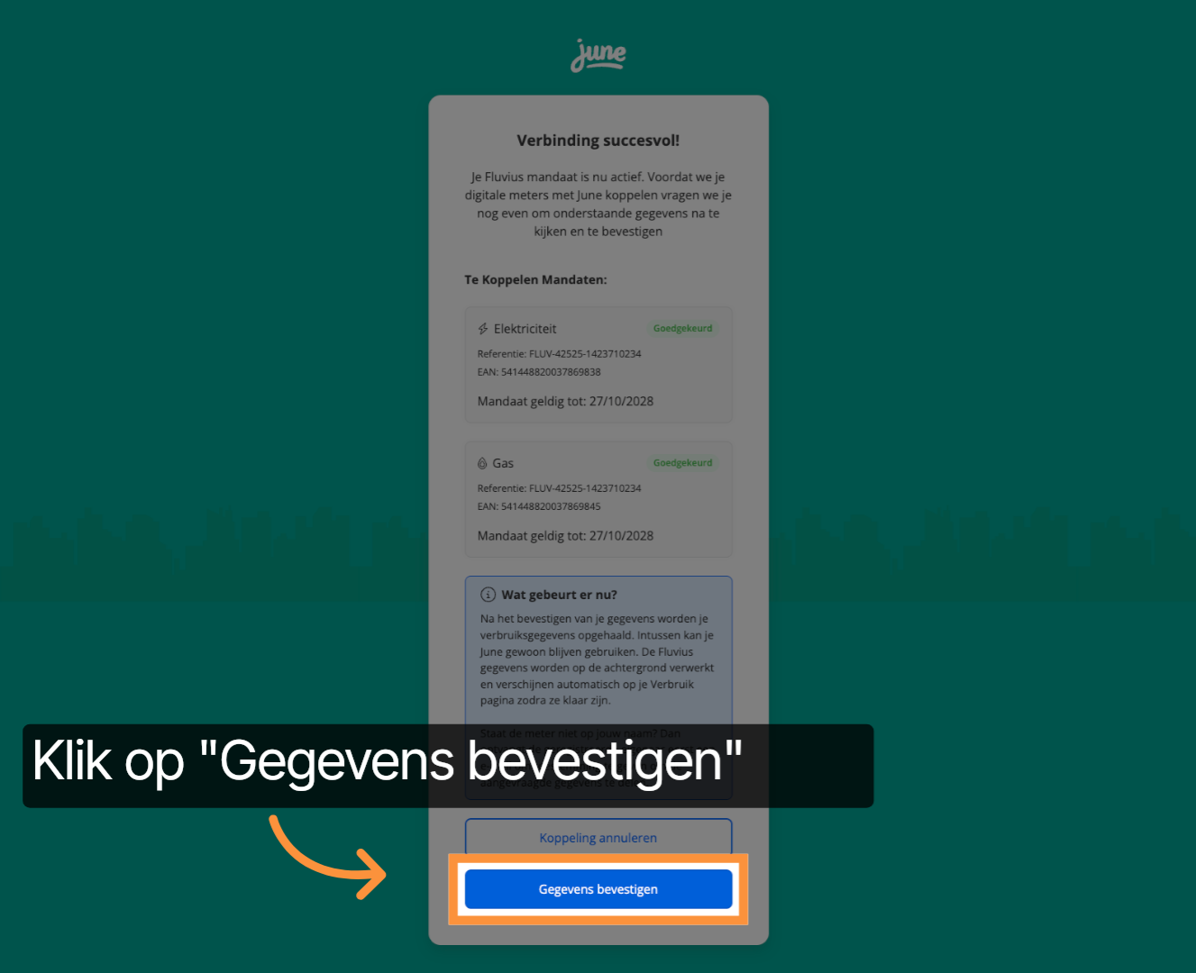 Klik Op Gegevens Bevestigen