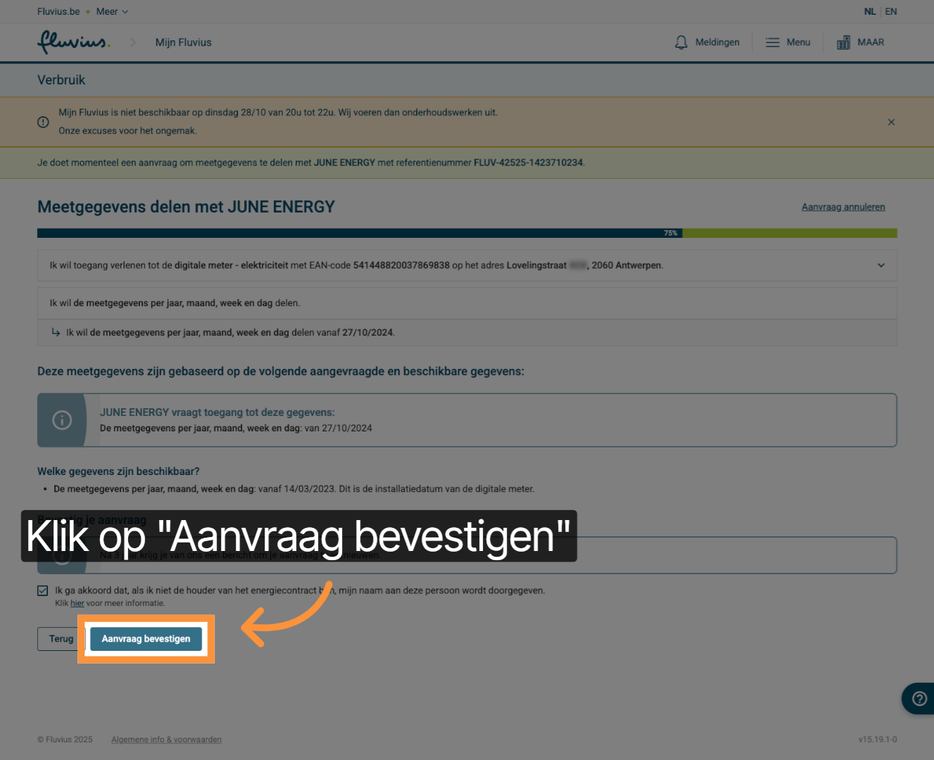 Klik Op Aanvraag Bevestigen
