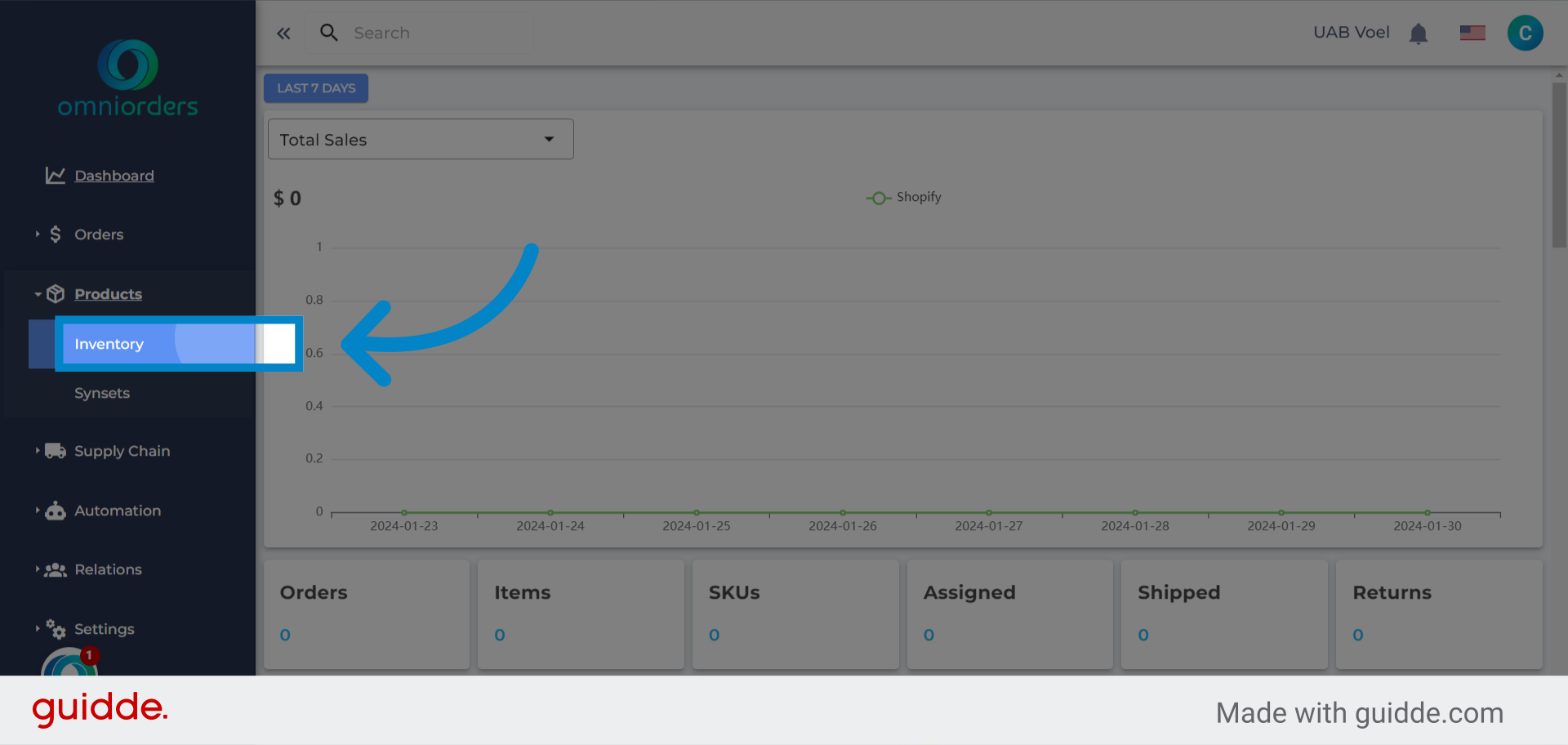 Adding first SKUs to OmniOrders : OmniOrders