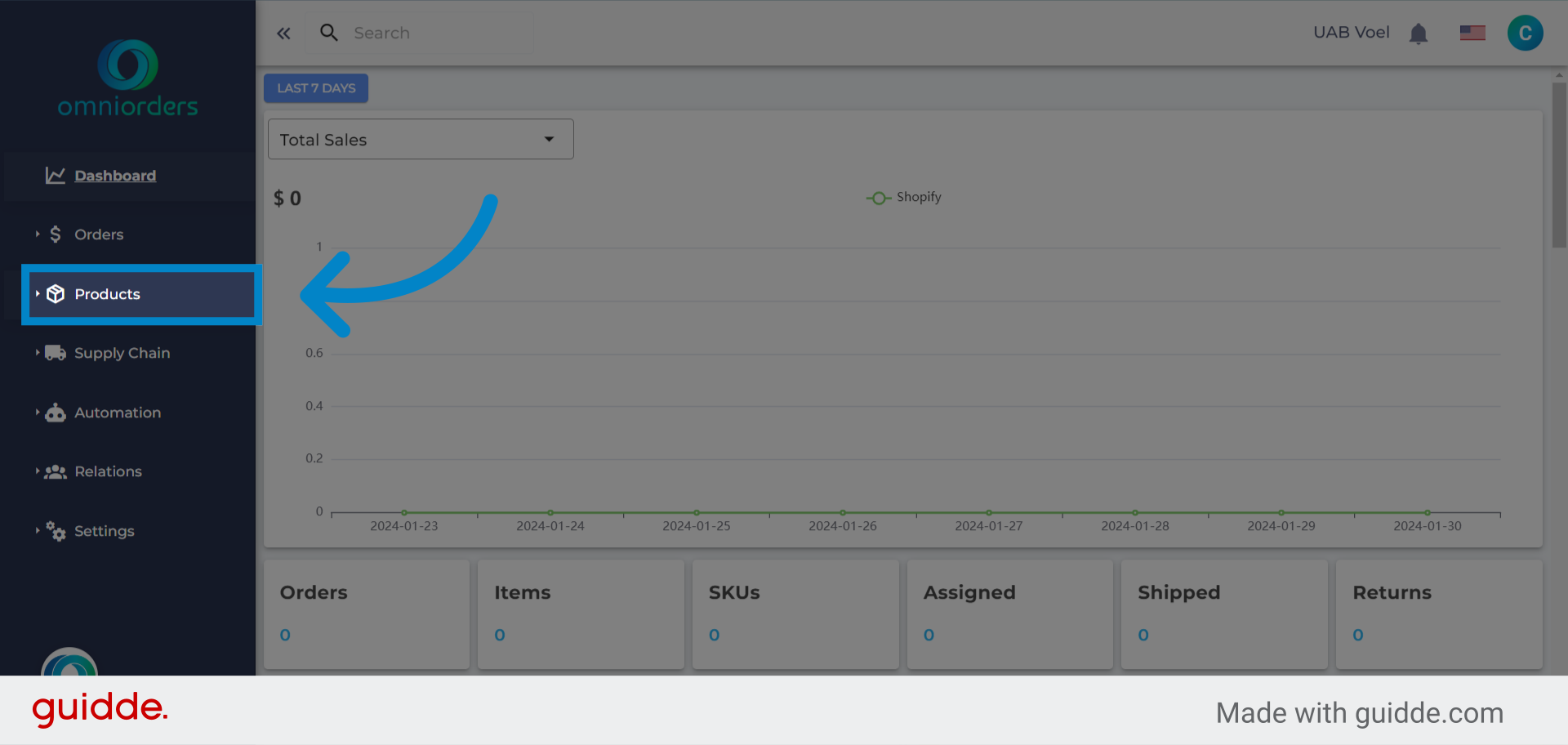 Adding first SKUs to OmniOrders : OmniOrders