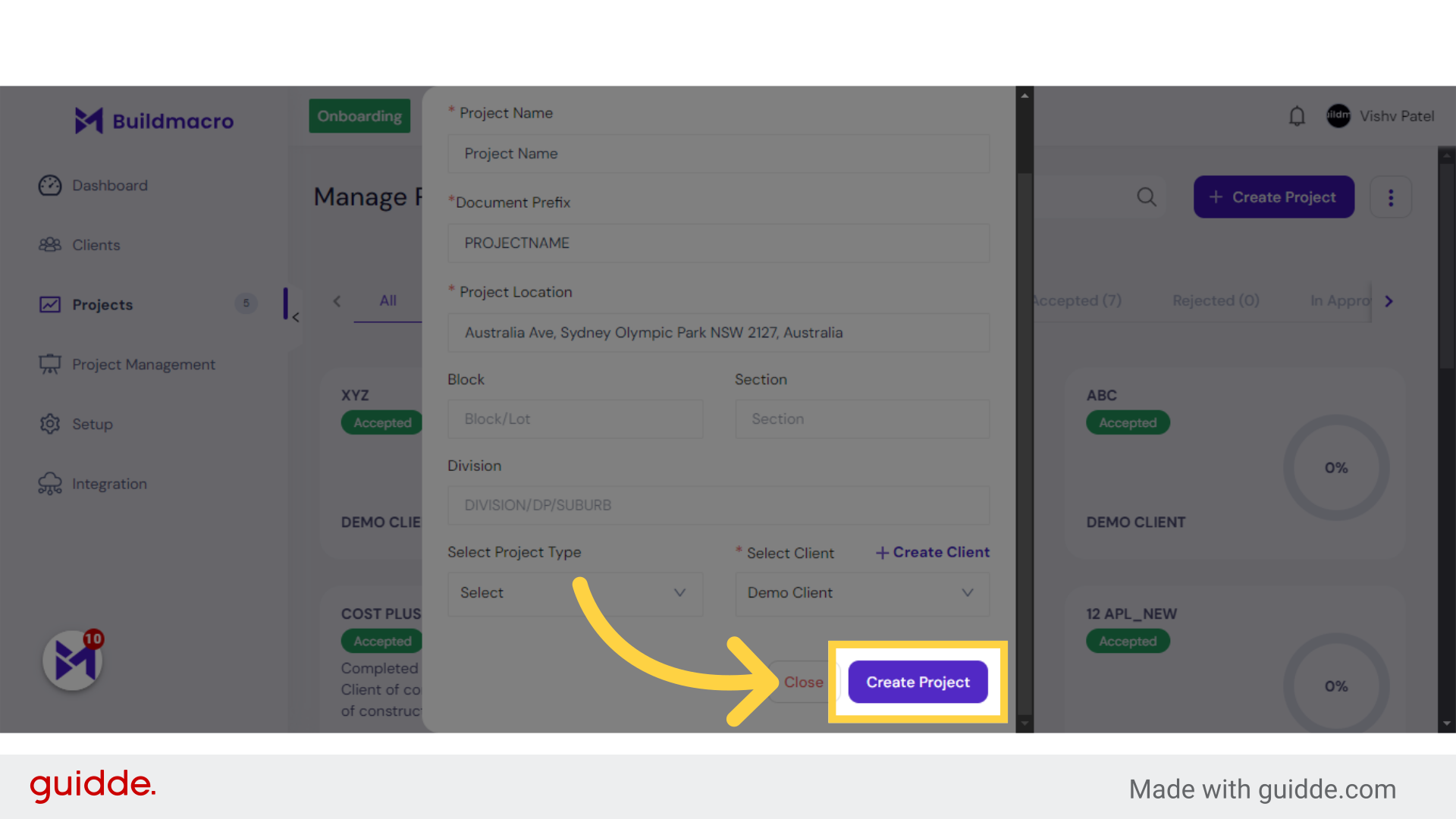 Create Project | Buildmacro