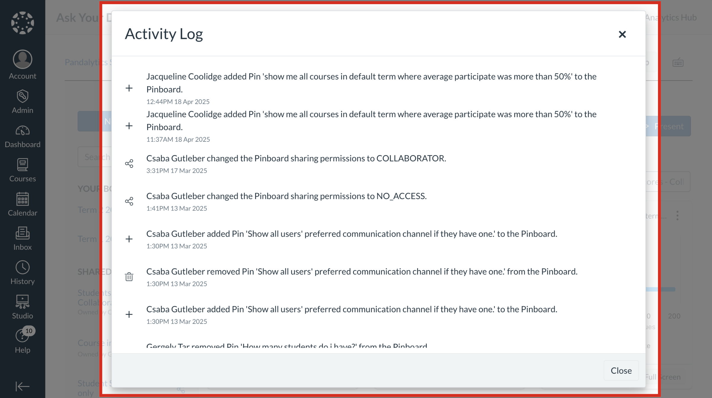 ฉันจะดูบันทึกกิจกรรมของบอร์ดปักหมุดใน Ask Your Data ได้อย่างไร ...