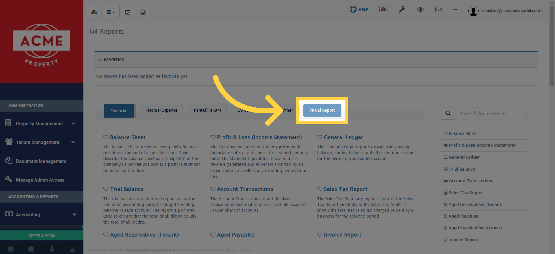 How to look Visual/Customized Reports – Definitions - Mi Property ...