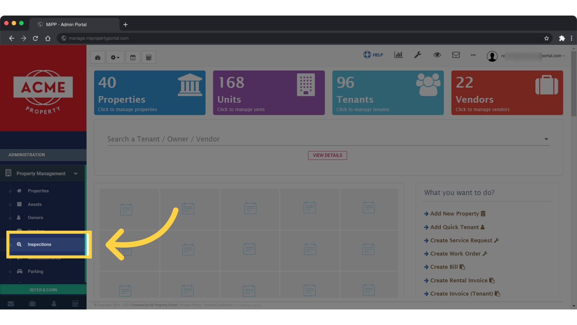 Inspection Button How to Create Inspection (Different Types)? - Mi Property Portal Help ...