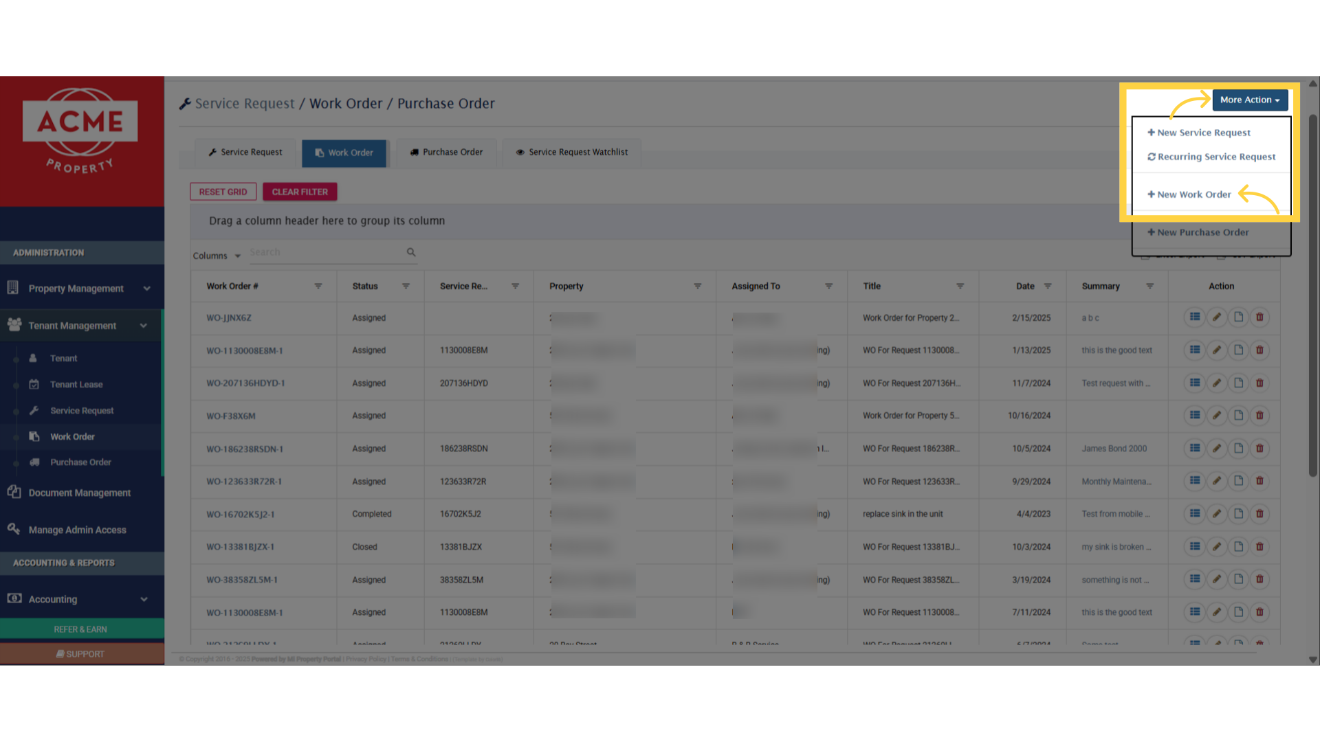 How to Create a Work Order? - Mi Property Portal Help Center