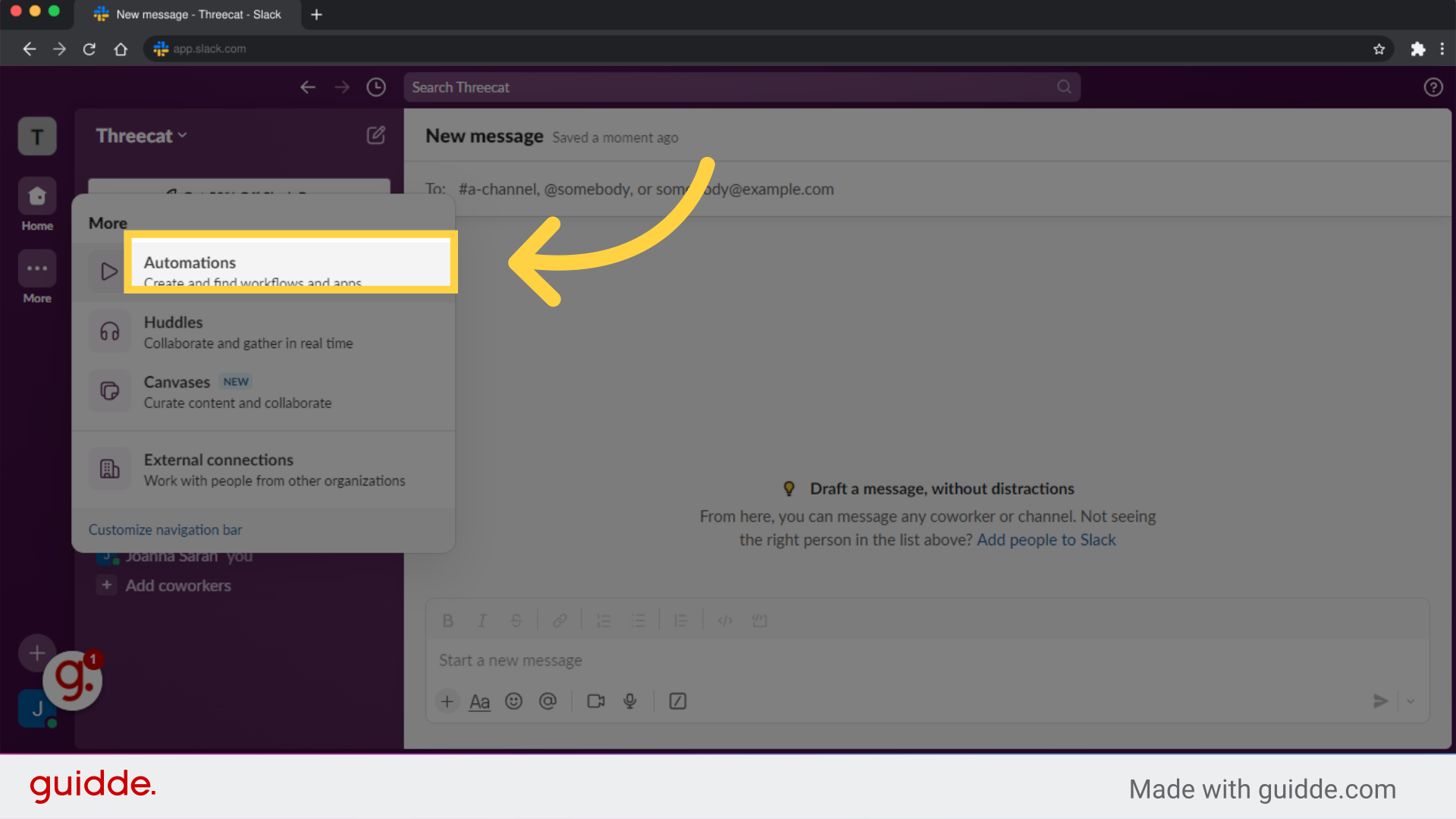 How to use productivity features in Slack - Guidde | Gallery