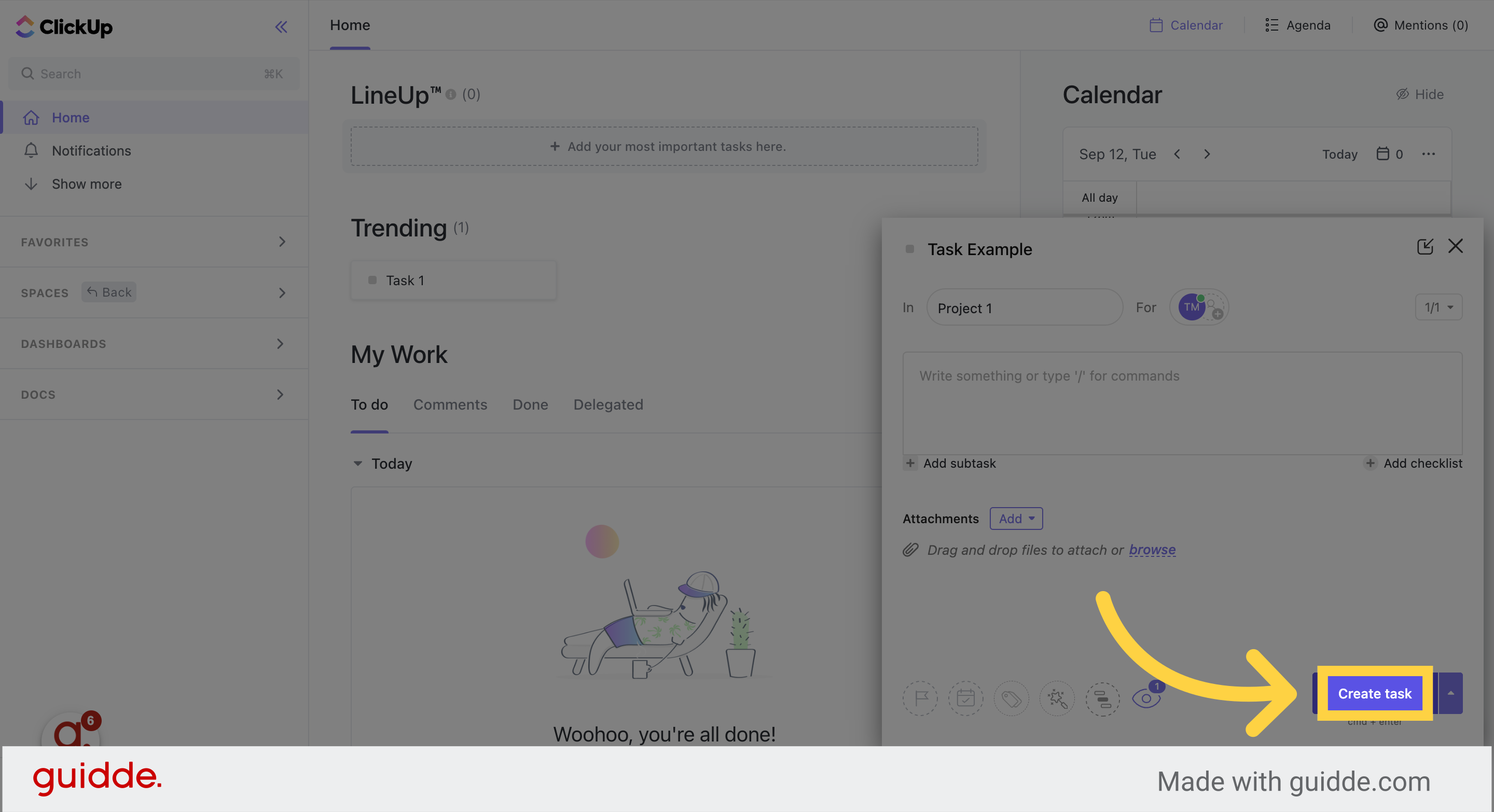 Click Up Task Example How to create a new task in ClickUp - Guidde | Gallery