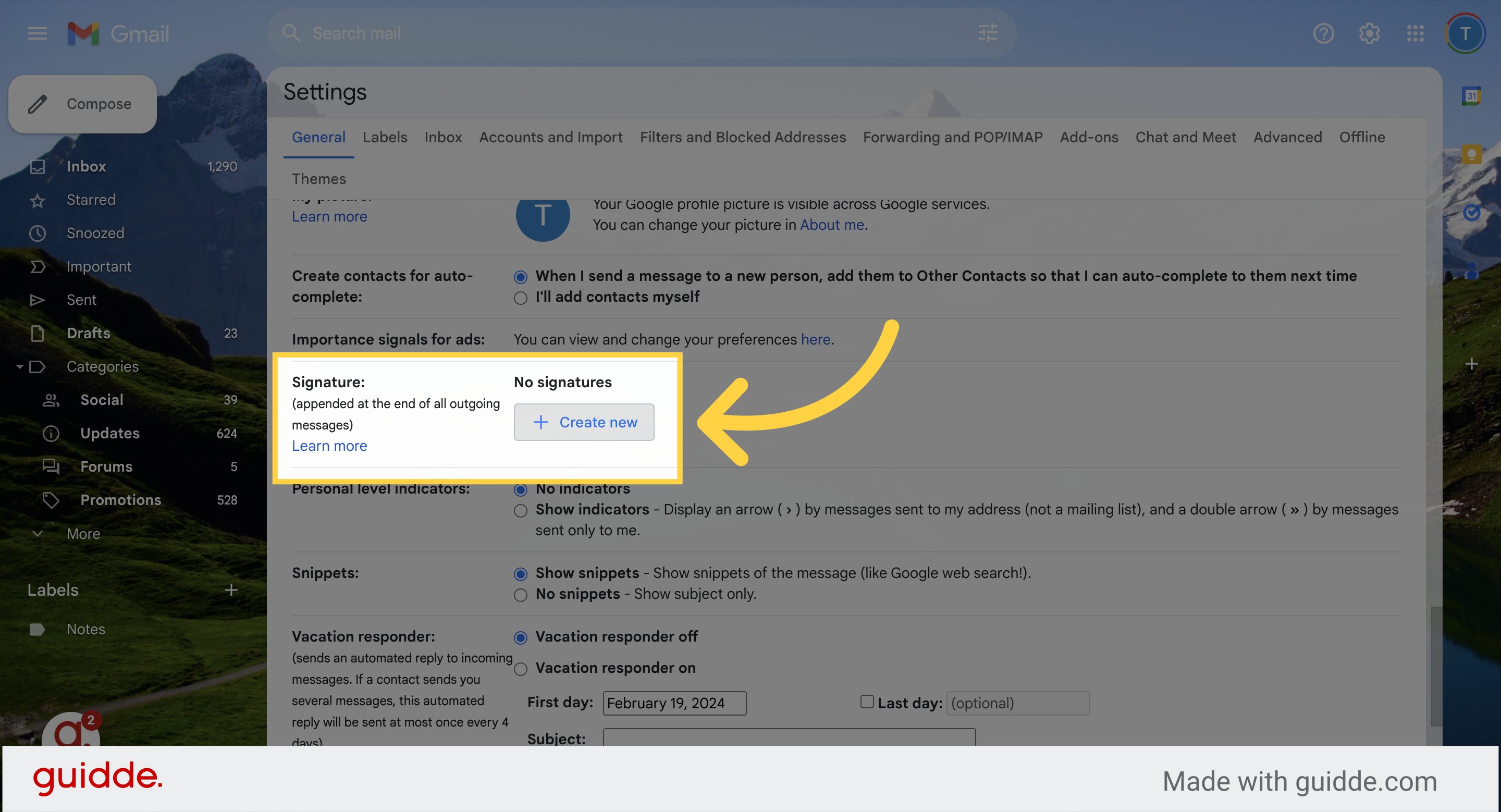 how to set up email signatures on gmail