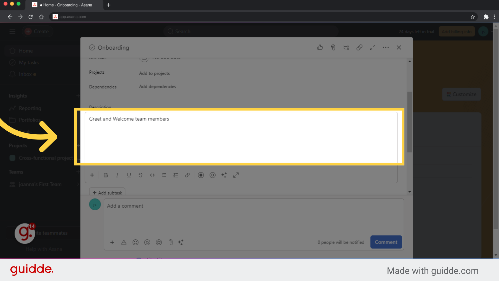 How to create tasks in Asana - Guidde | Gallery
