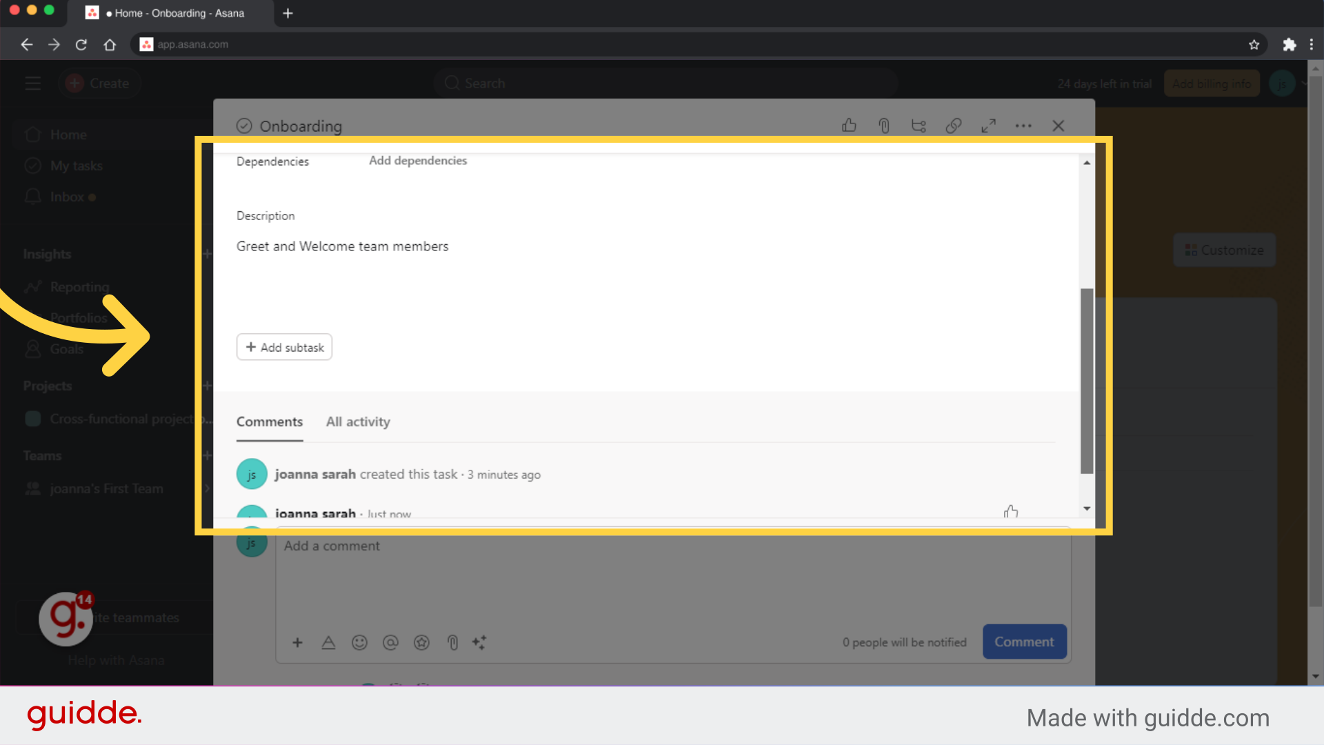How to create tasks in Asana - Guidde | Gallery