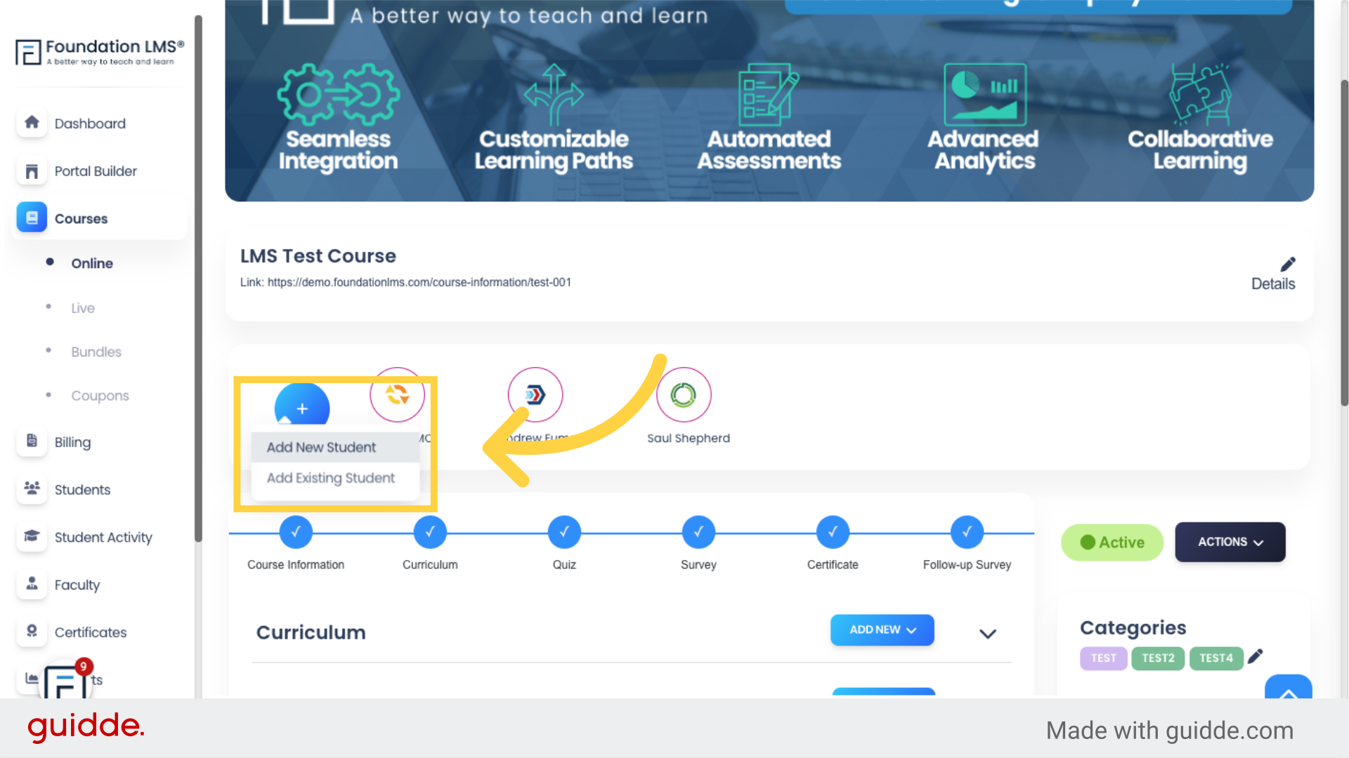 How to Add a Student - Foundation LMS