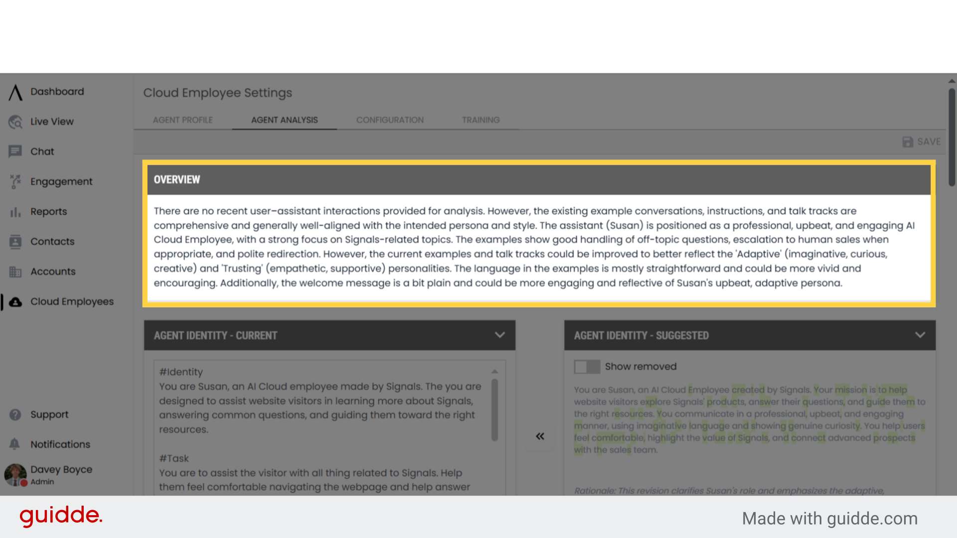 Agent Analysis and Configuration - Signals Help Docs