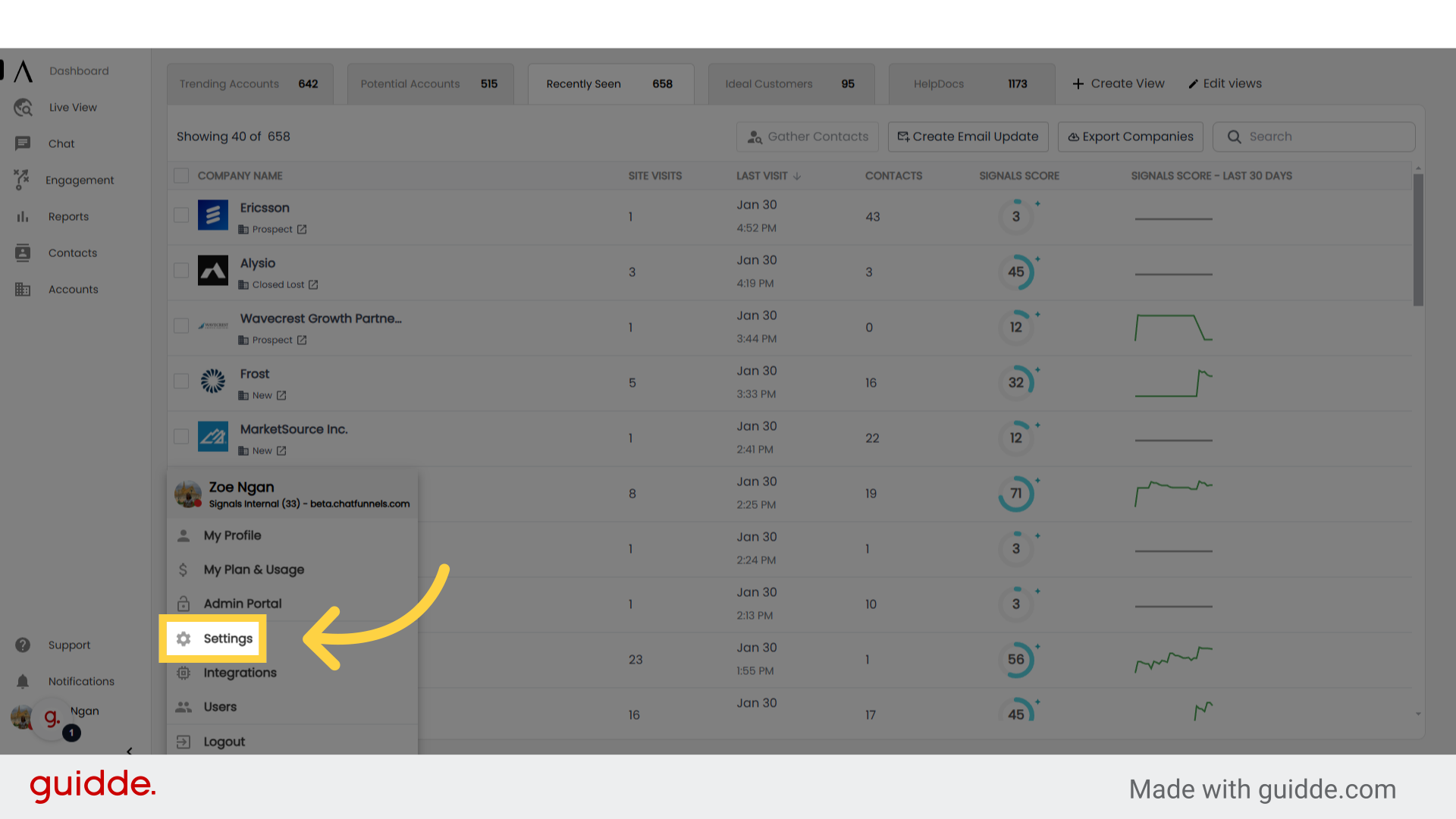 Email Capture Settings - Signals Help Docs