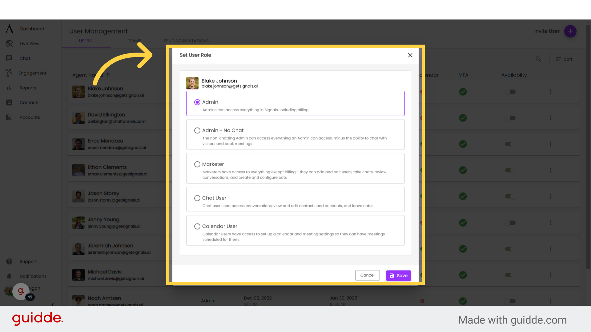 Users - Signals Help Docs