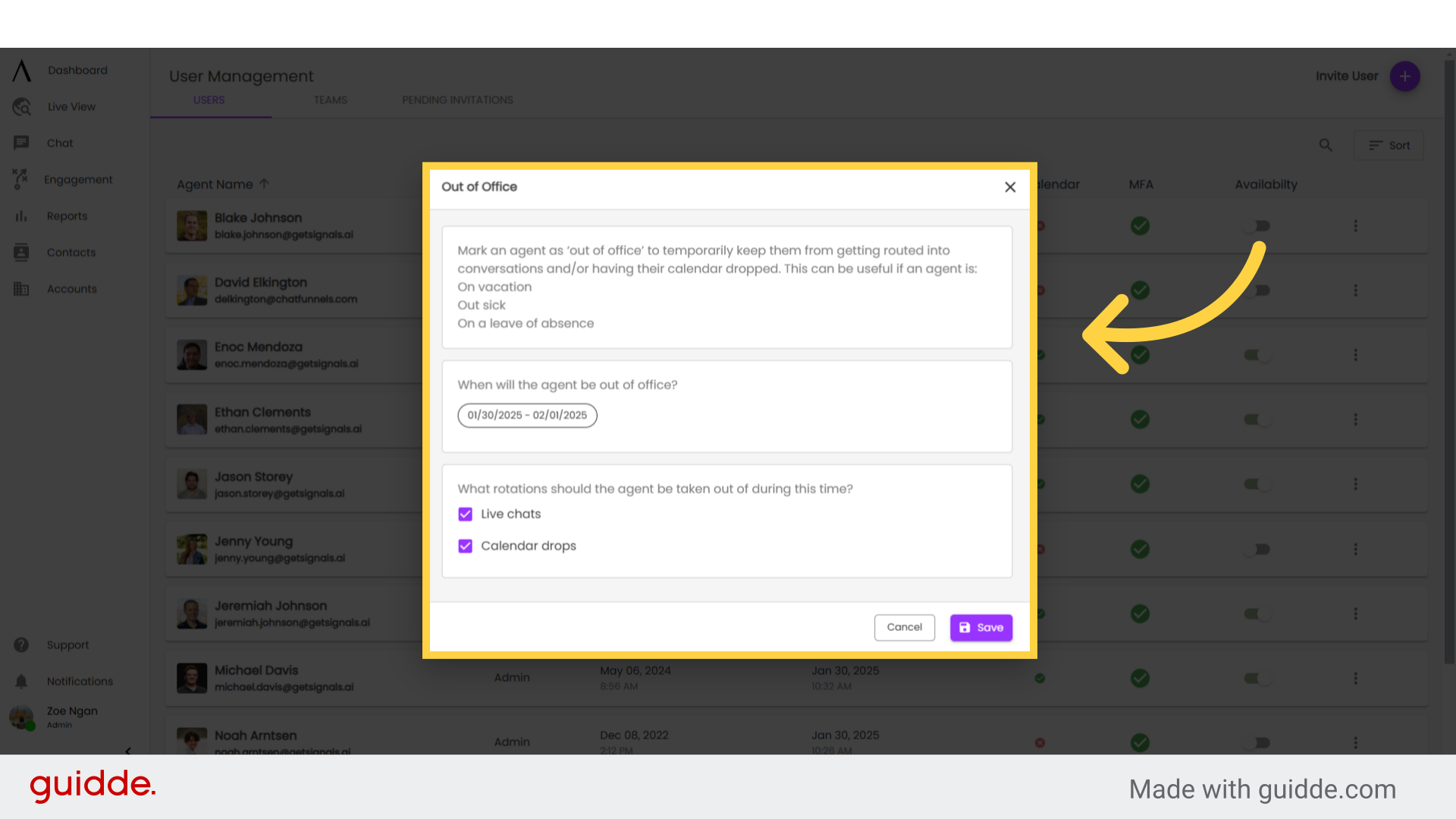 Users - Signals Help Docs