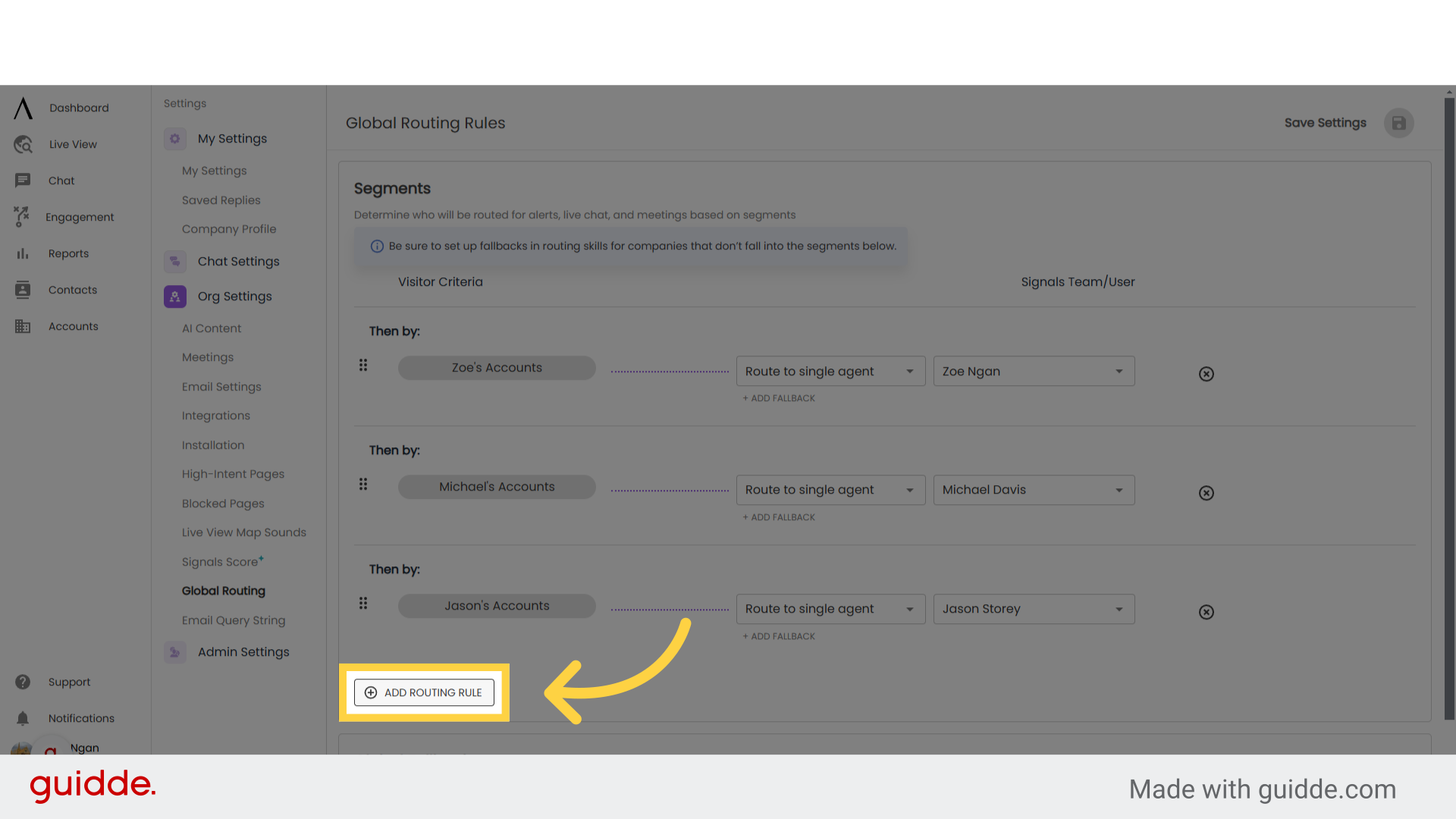 Global Routing - Signals Help Docs