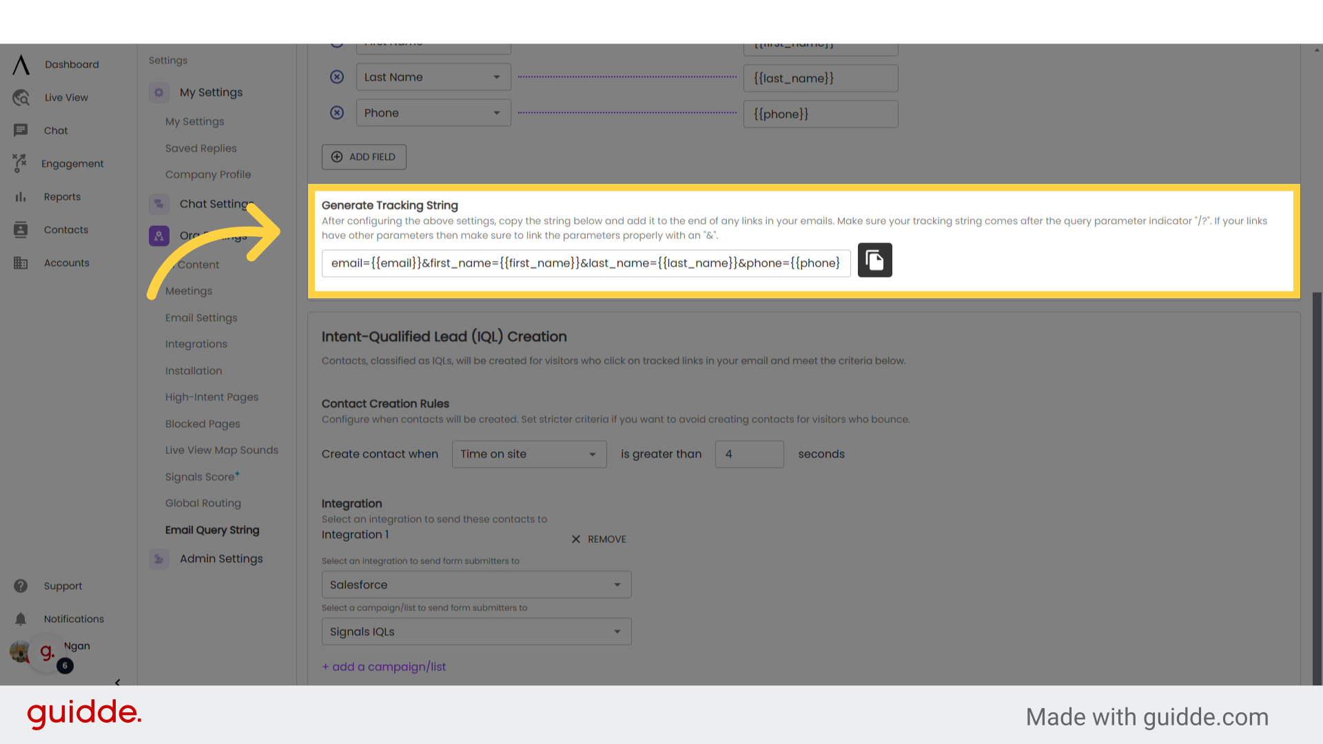 Email Query Strings - Signals Help Docs
