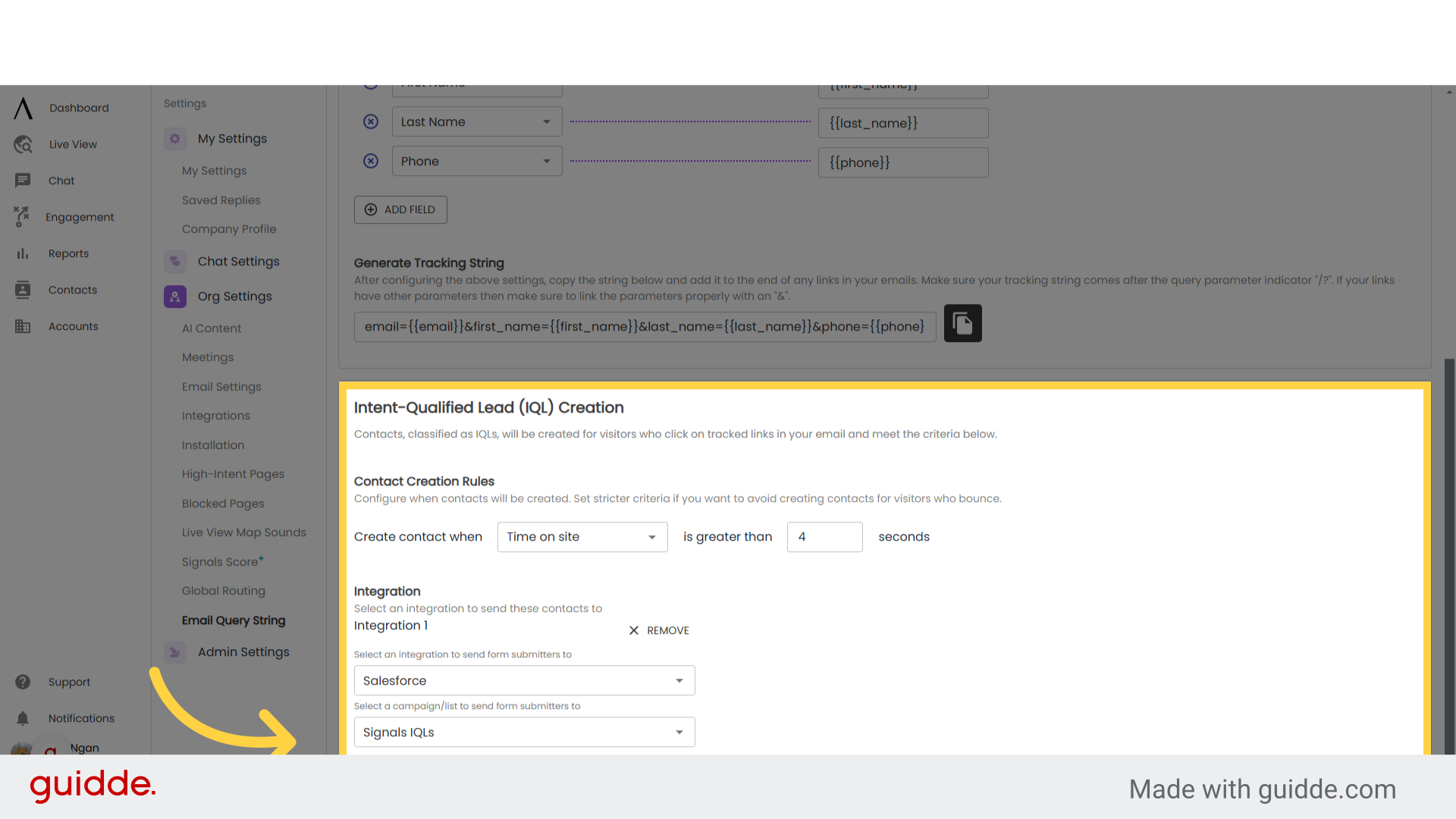 Email Query Strings - Signals Help Docs