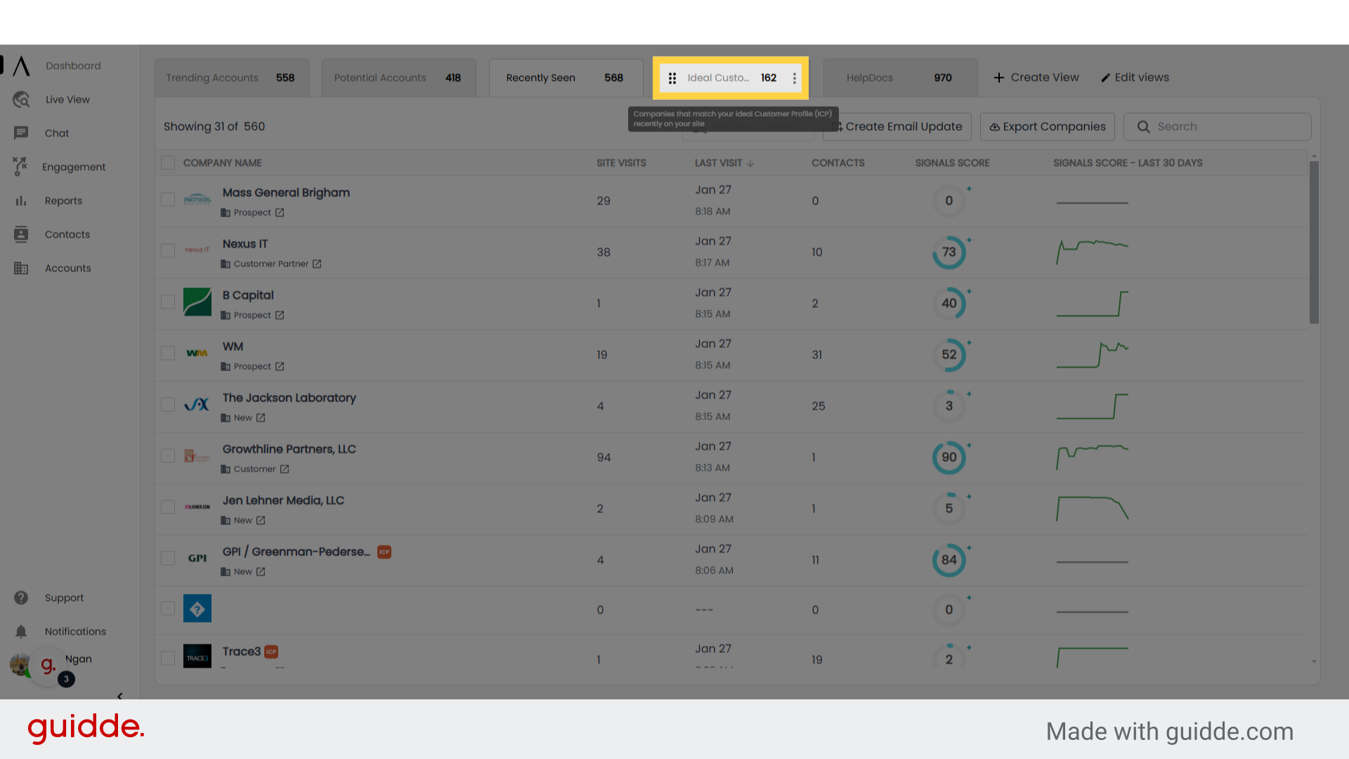Tabs and Default Views - Signals Help Docs