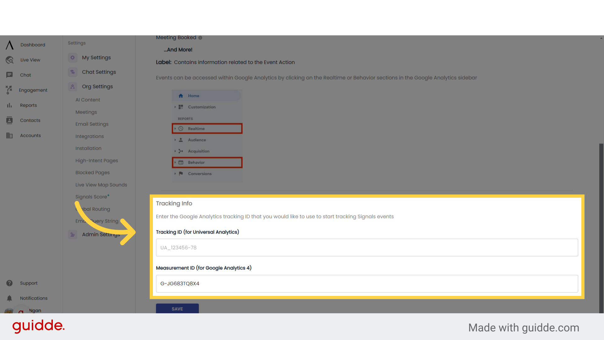 Google Analytics Integration - Signals Help Docs