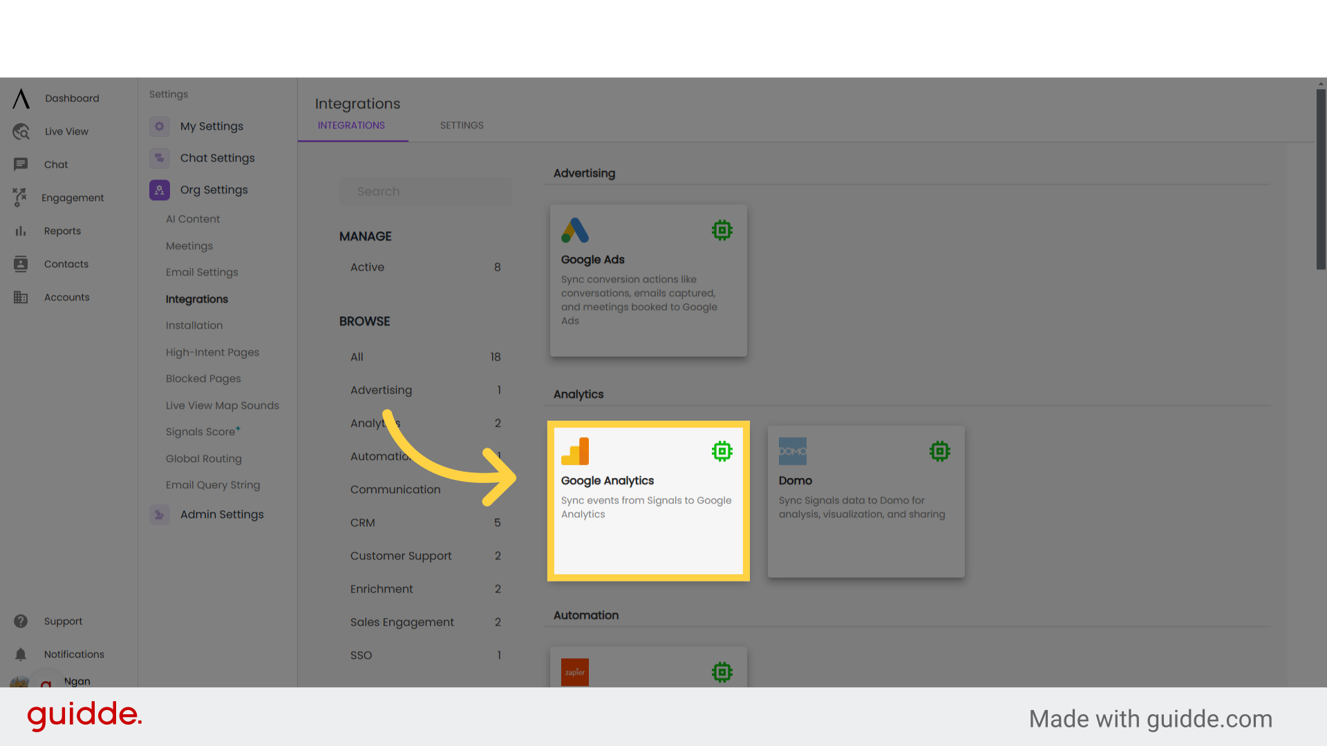 Google Analytics Integration - Signals Help Docs
