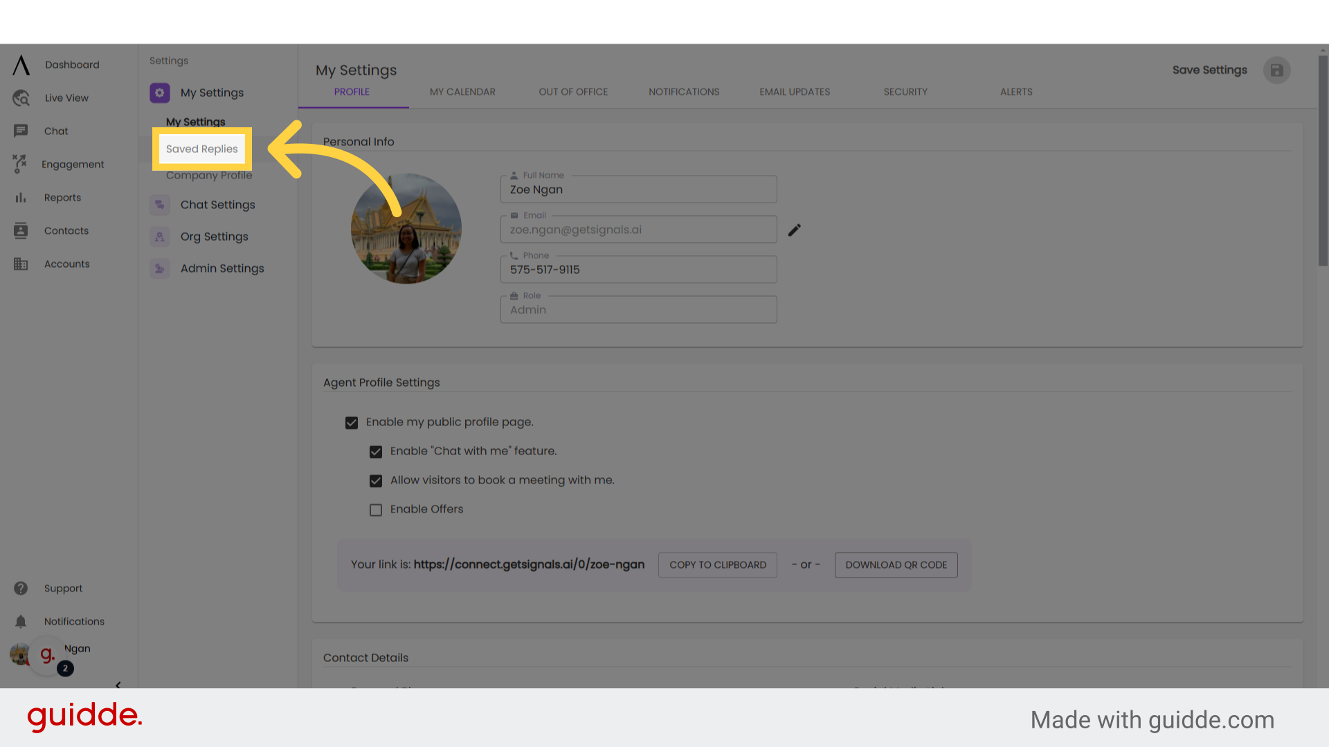 Managing Saved Replies - Signals Help Docs