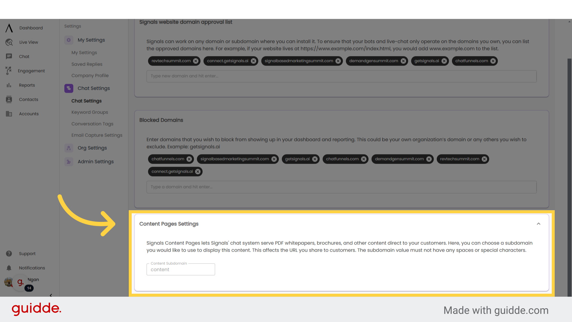 Chatbot Appearance and Domains - Signals Help Docs