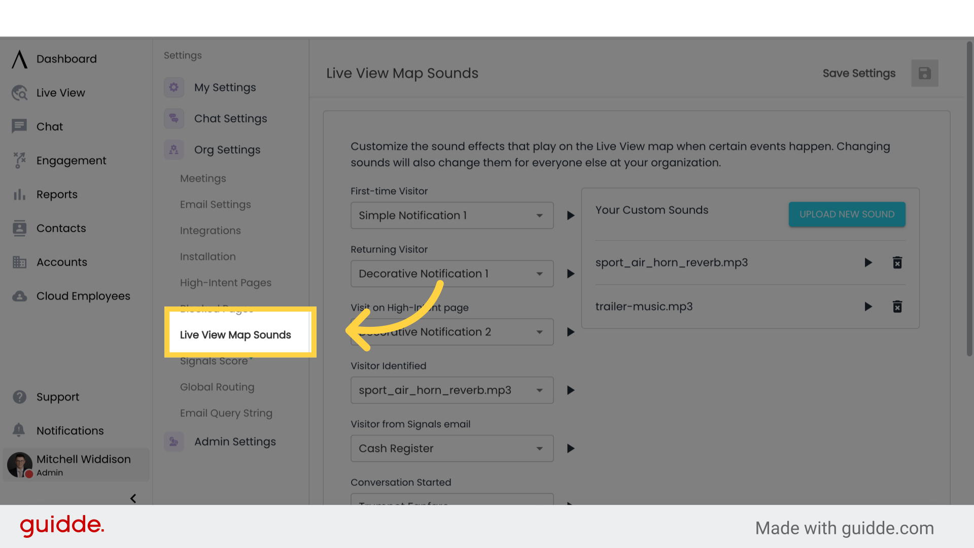 Live View Map Sounds - Signals Help Docs
