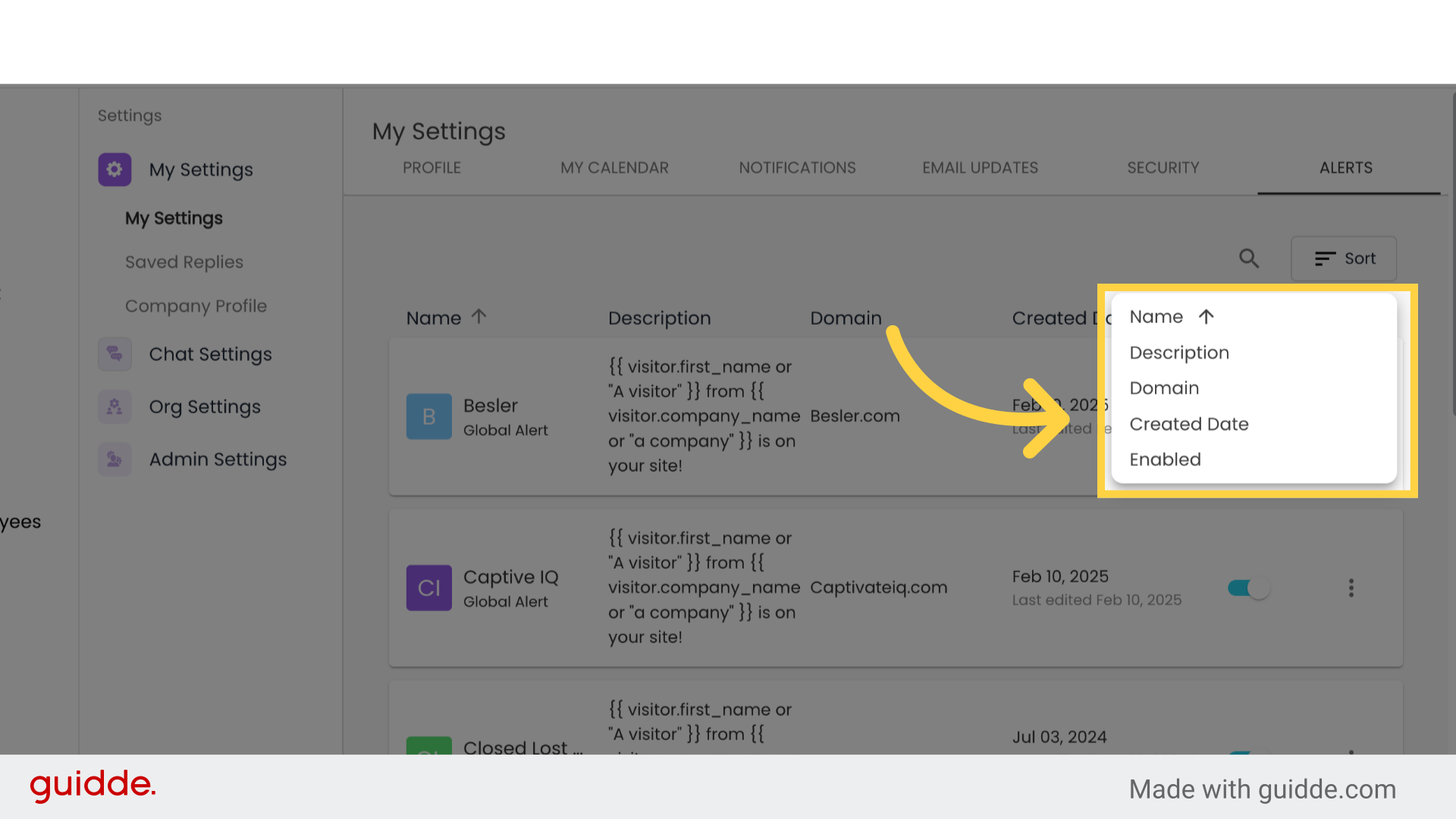 Notifications/Updates, Security and Alerts - Signals Help Docs