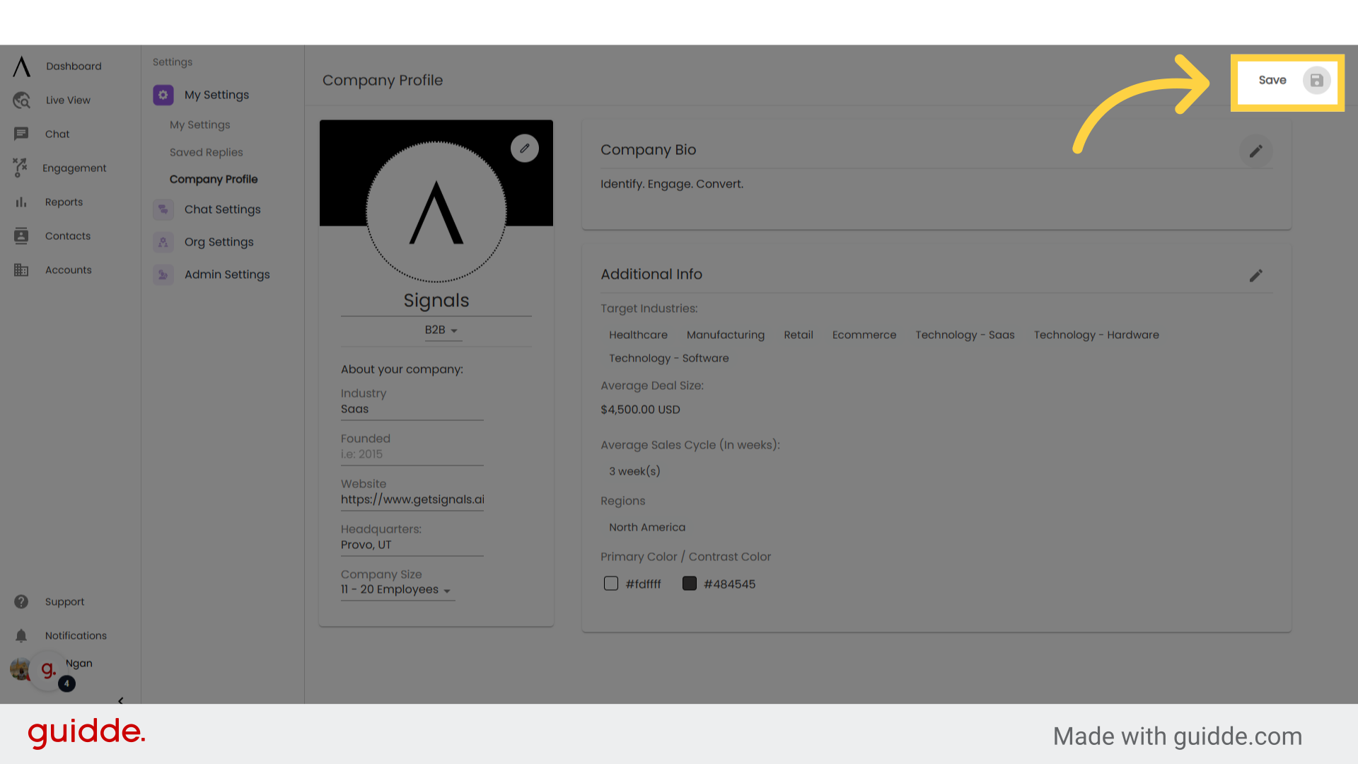 Company Profile - Signals Help Docs