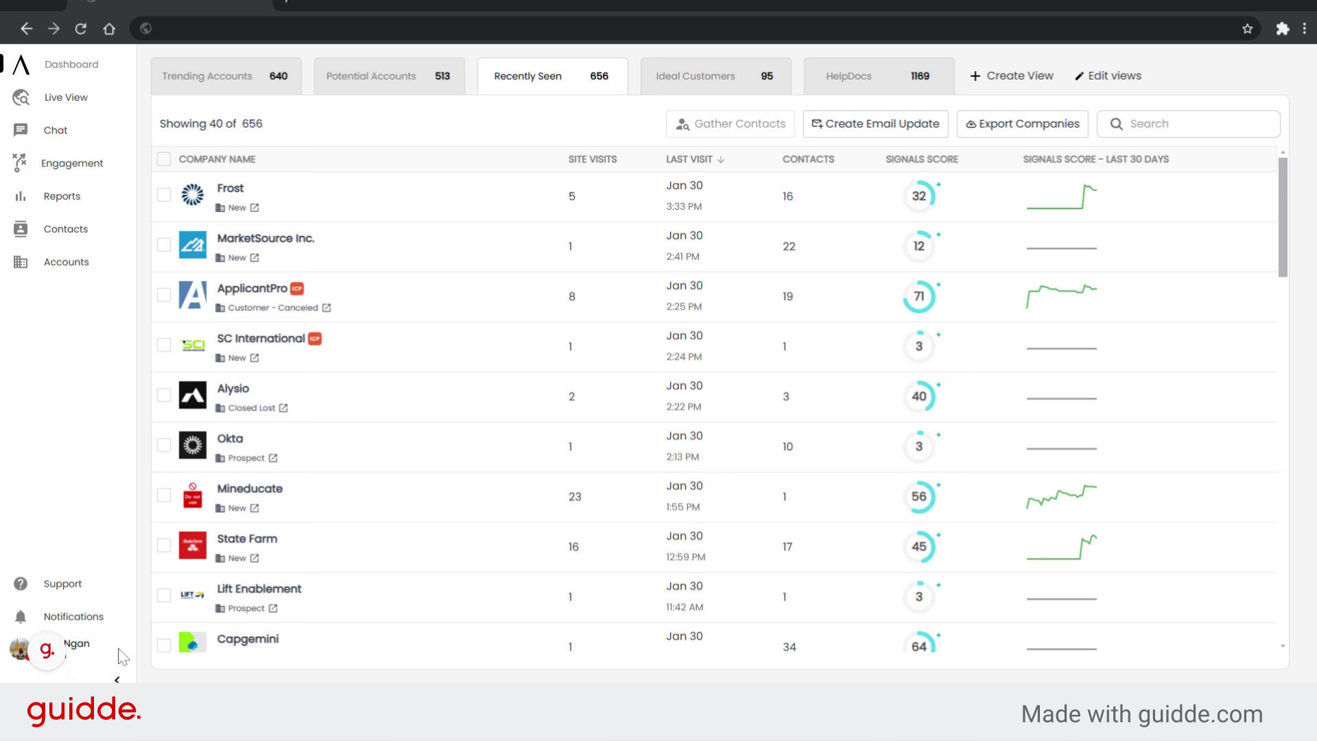 Company Profile - Signals Help Docs