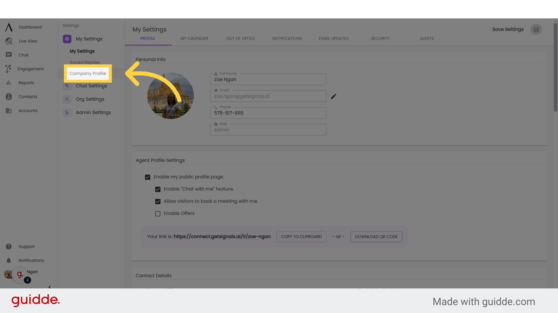 Company Profile - Signals Help Docs