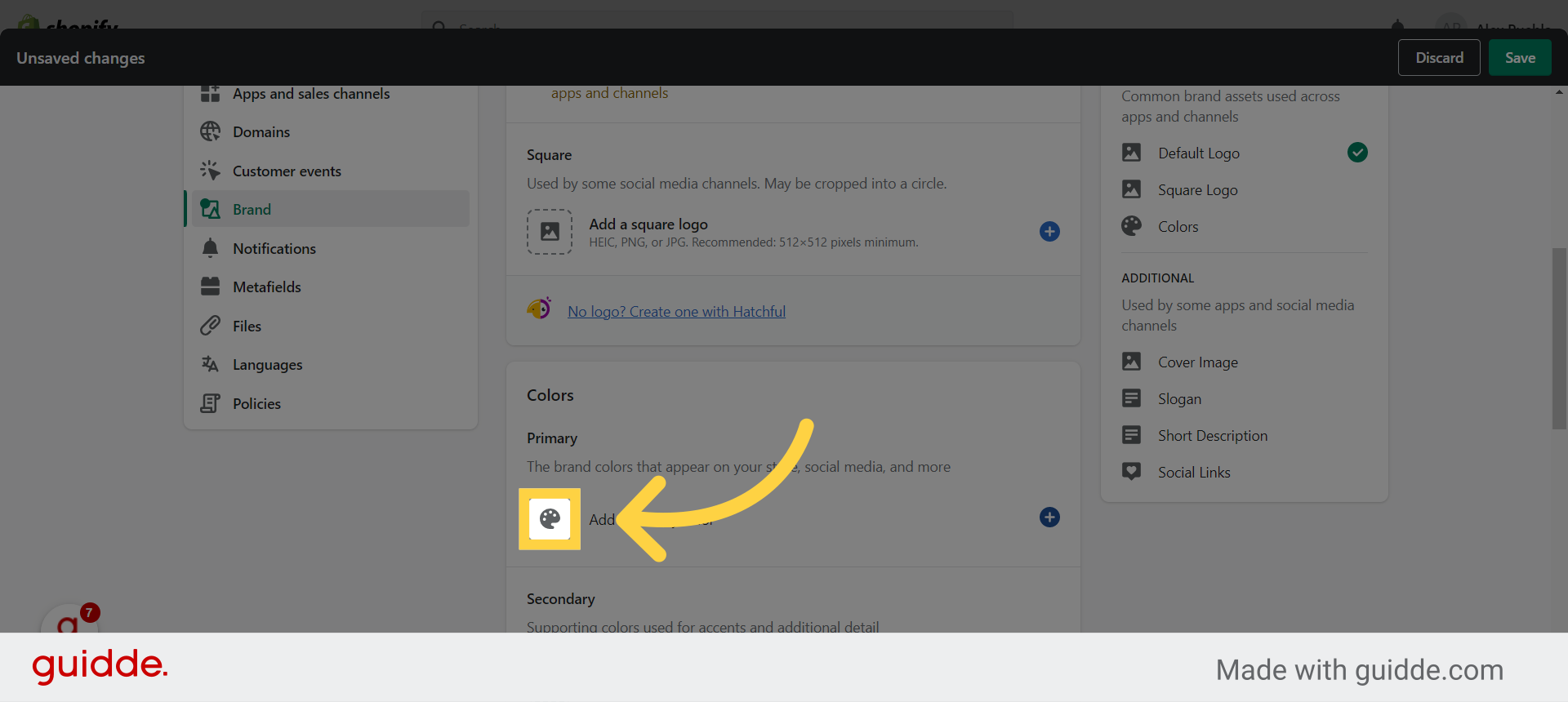How to add a logo / Branding on Shopify - Guidde | Gallery