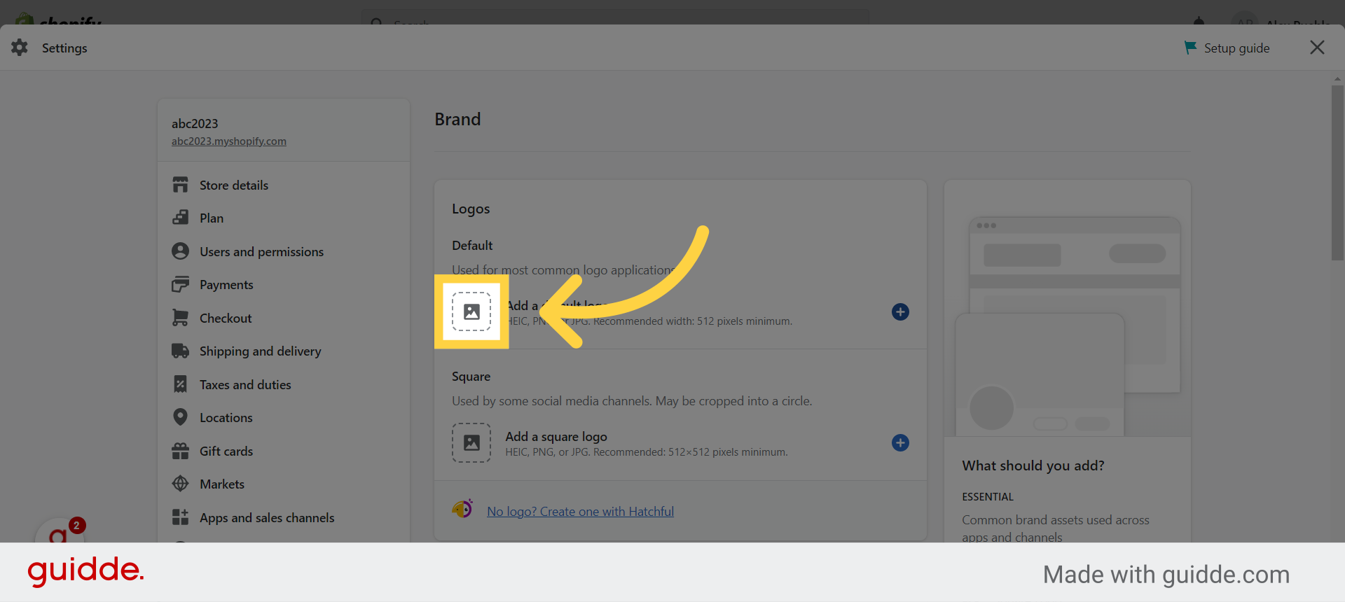 How to add a logo / Branding on Shopify - Guidde | Gallery