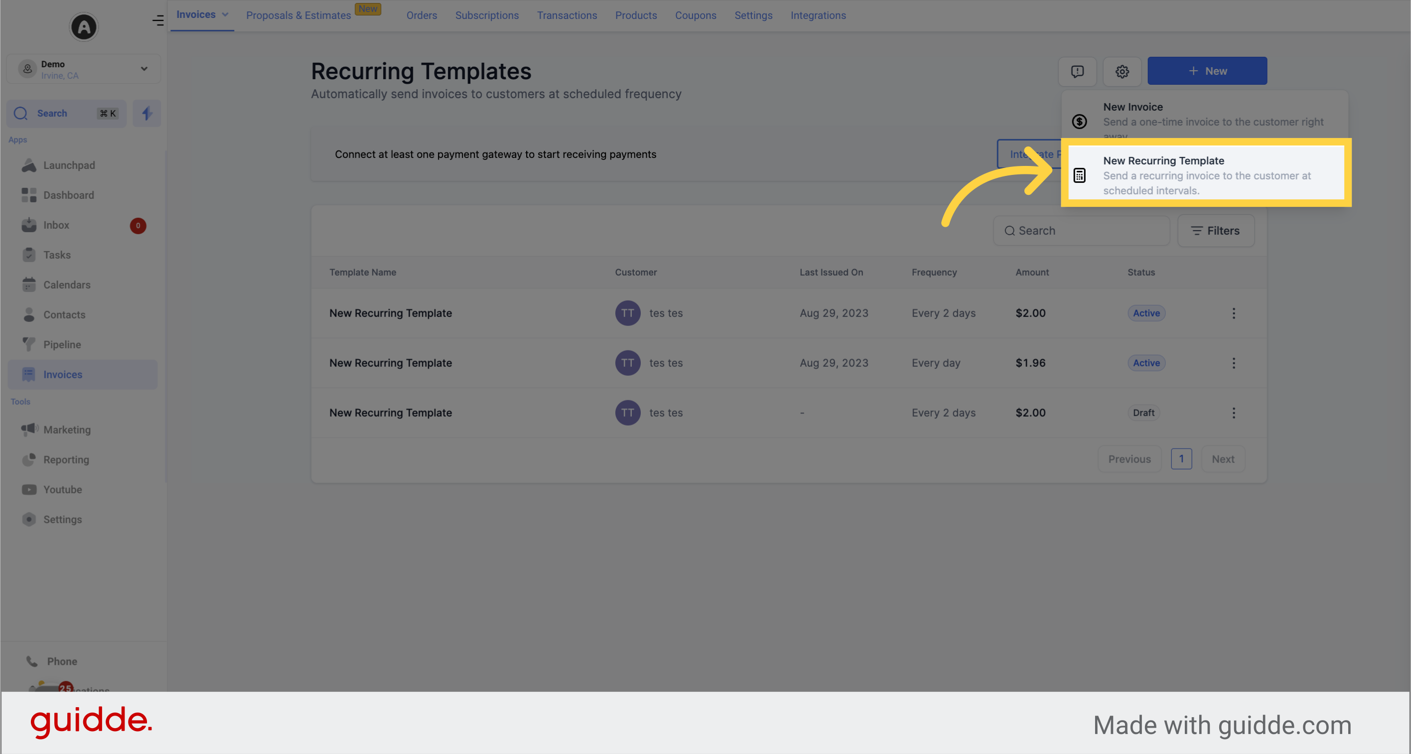 Guide on How to use Recurring Templates | SURPLUS SYSTEMS