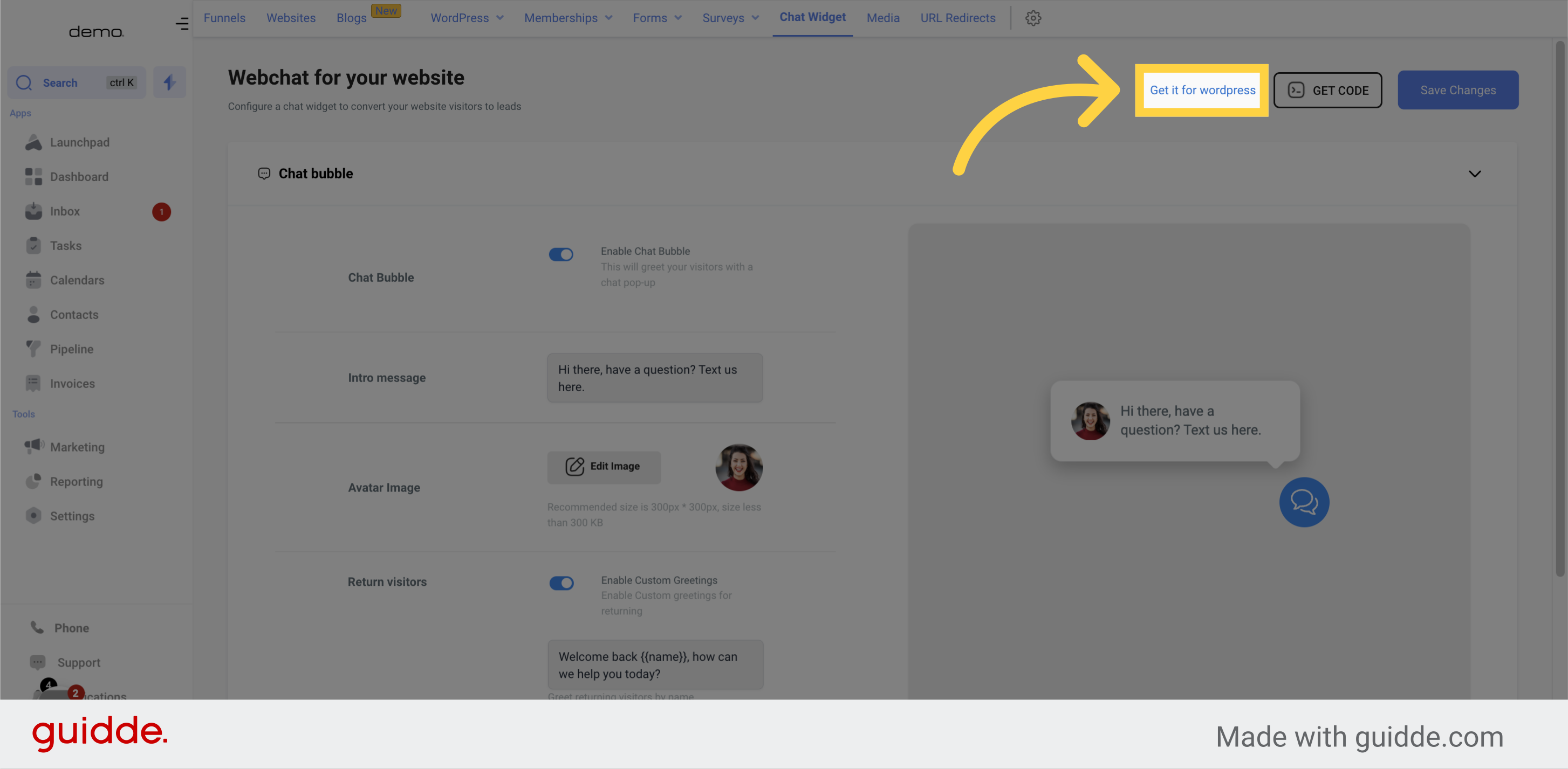 How to install chat widget in your CRM | SURPLUS SYSTEMS