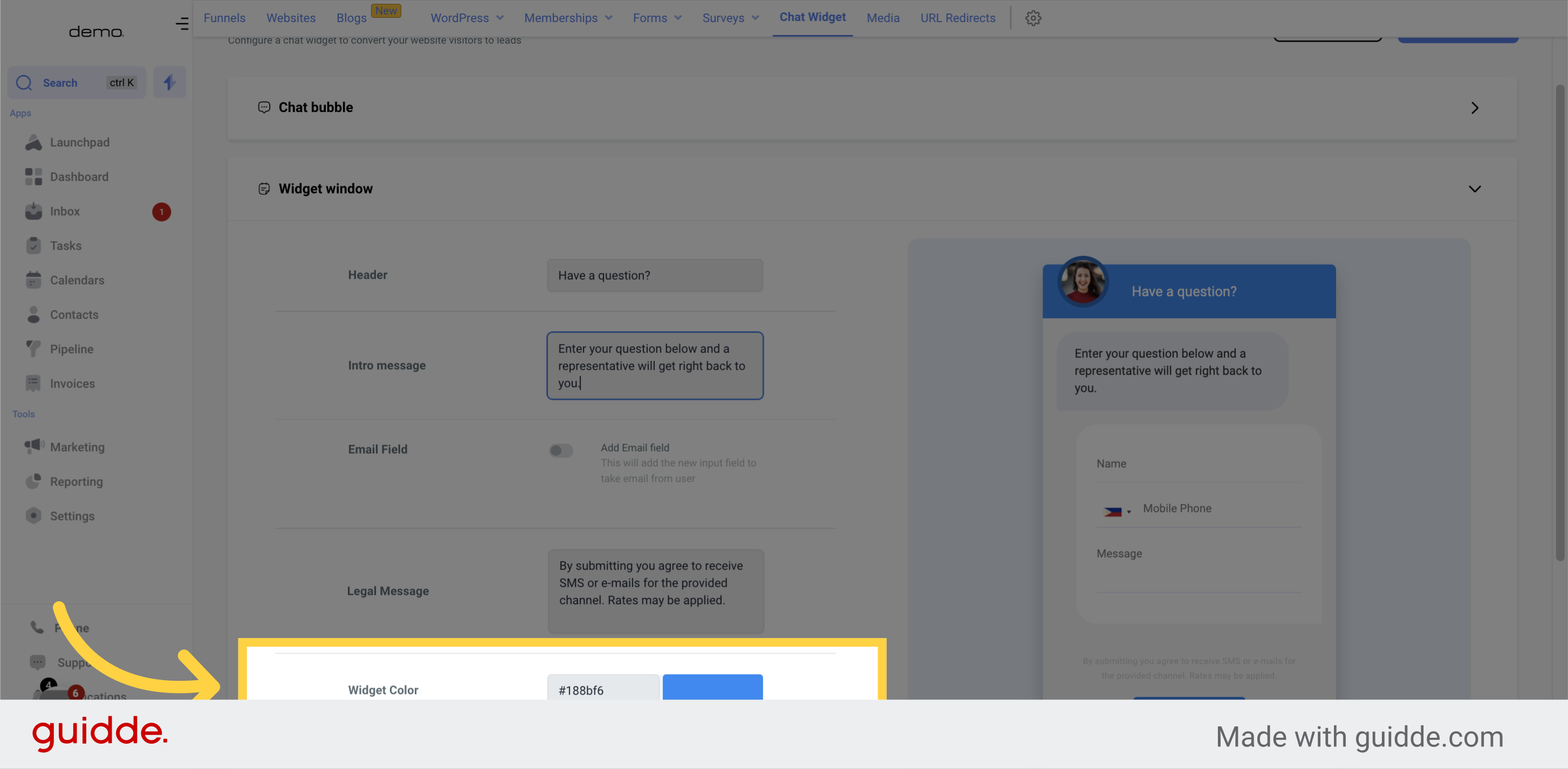 How to customize chat widget window | SURPLUS SYSTEMS