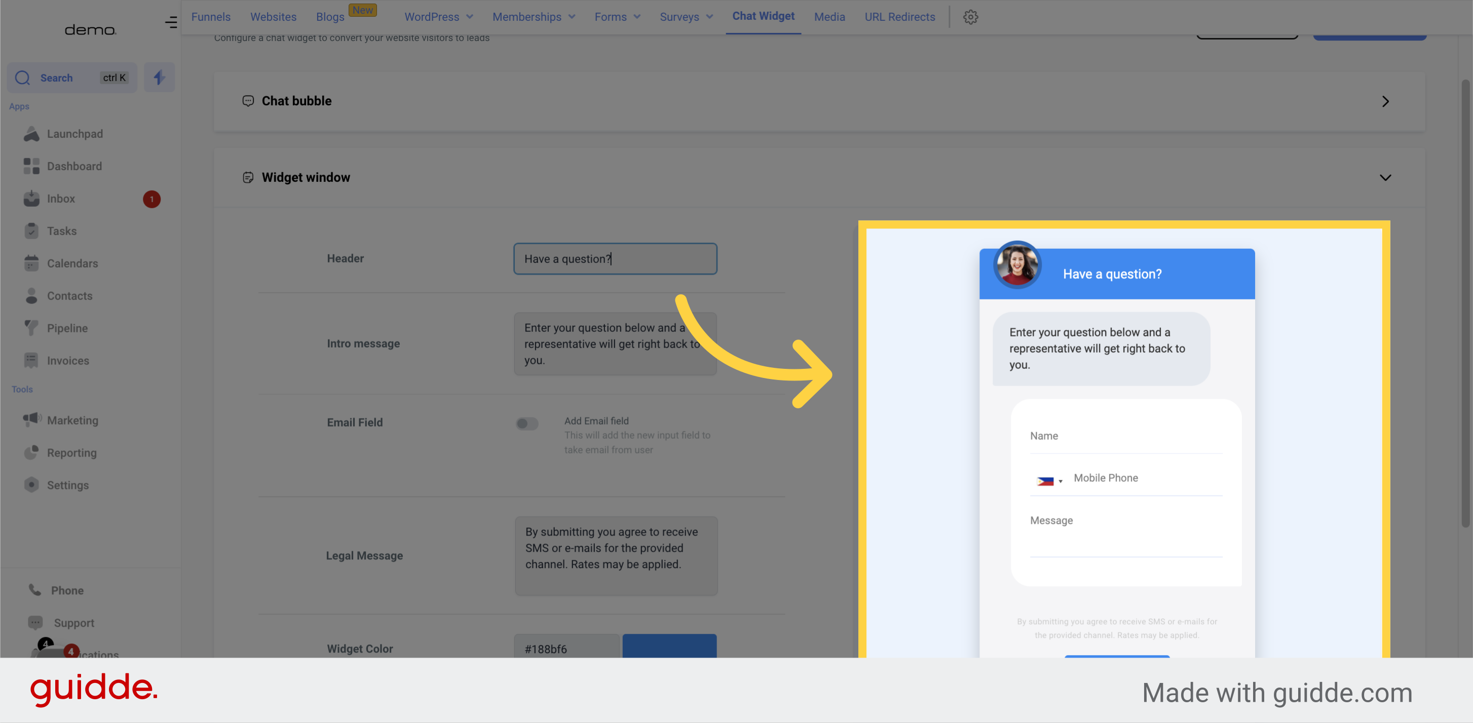 How to customize chat widget window | SURPLUS SYSTEMS