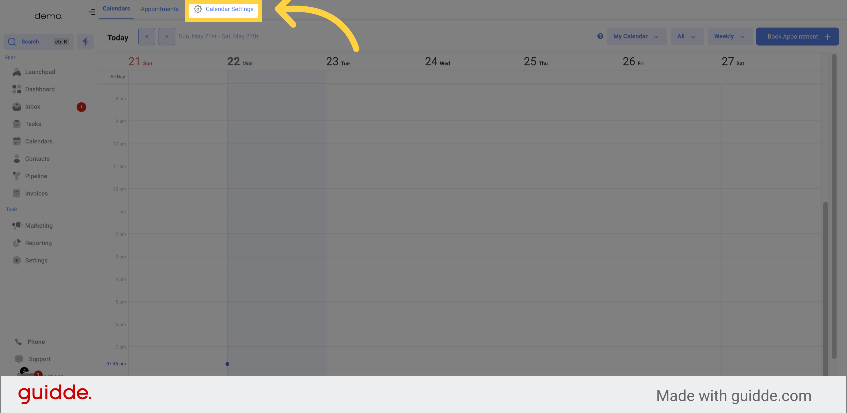 Calendar preferences maven hq