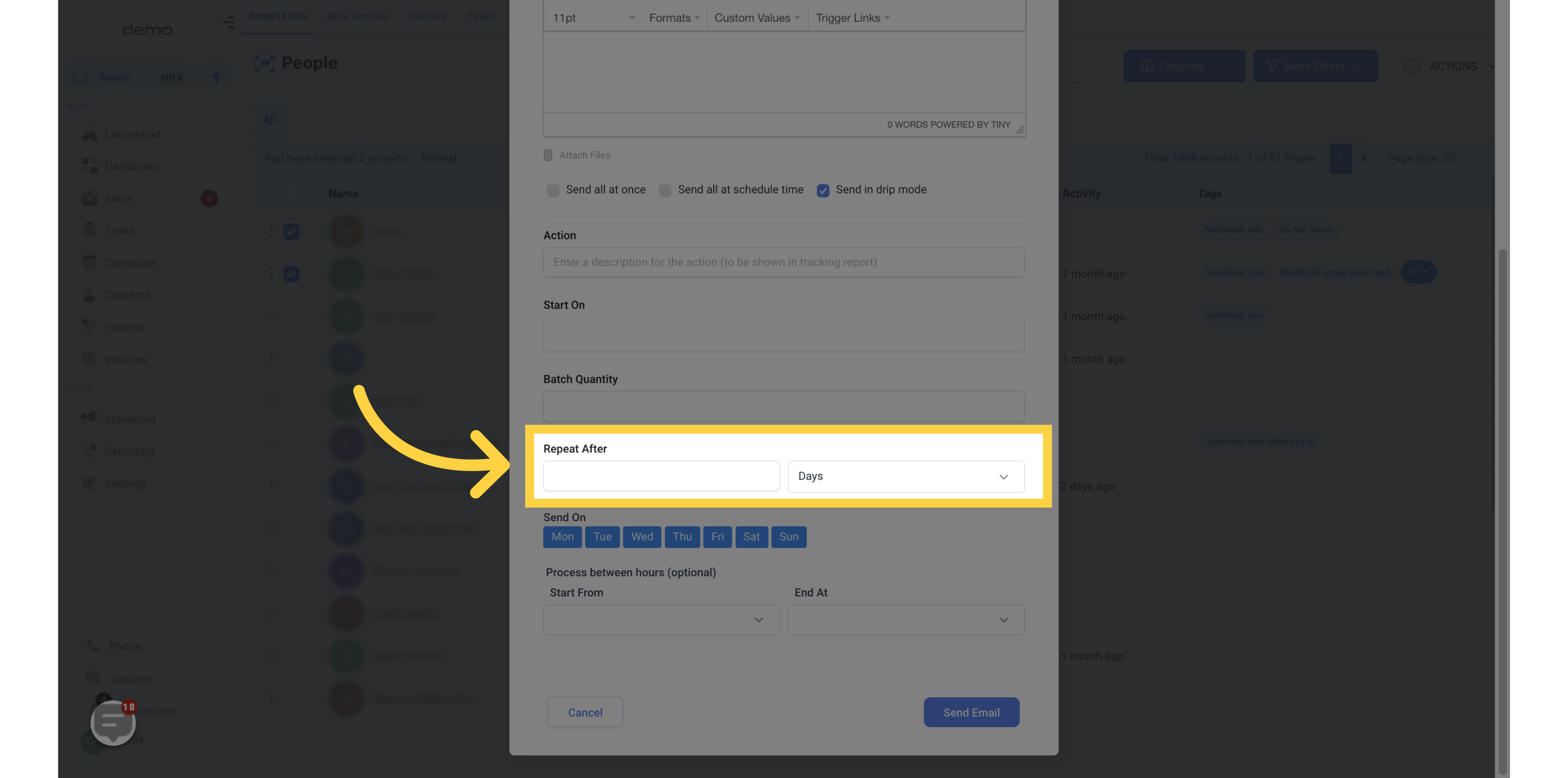 salesforce send bulk emails