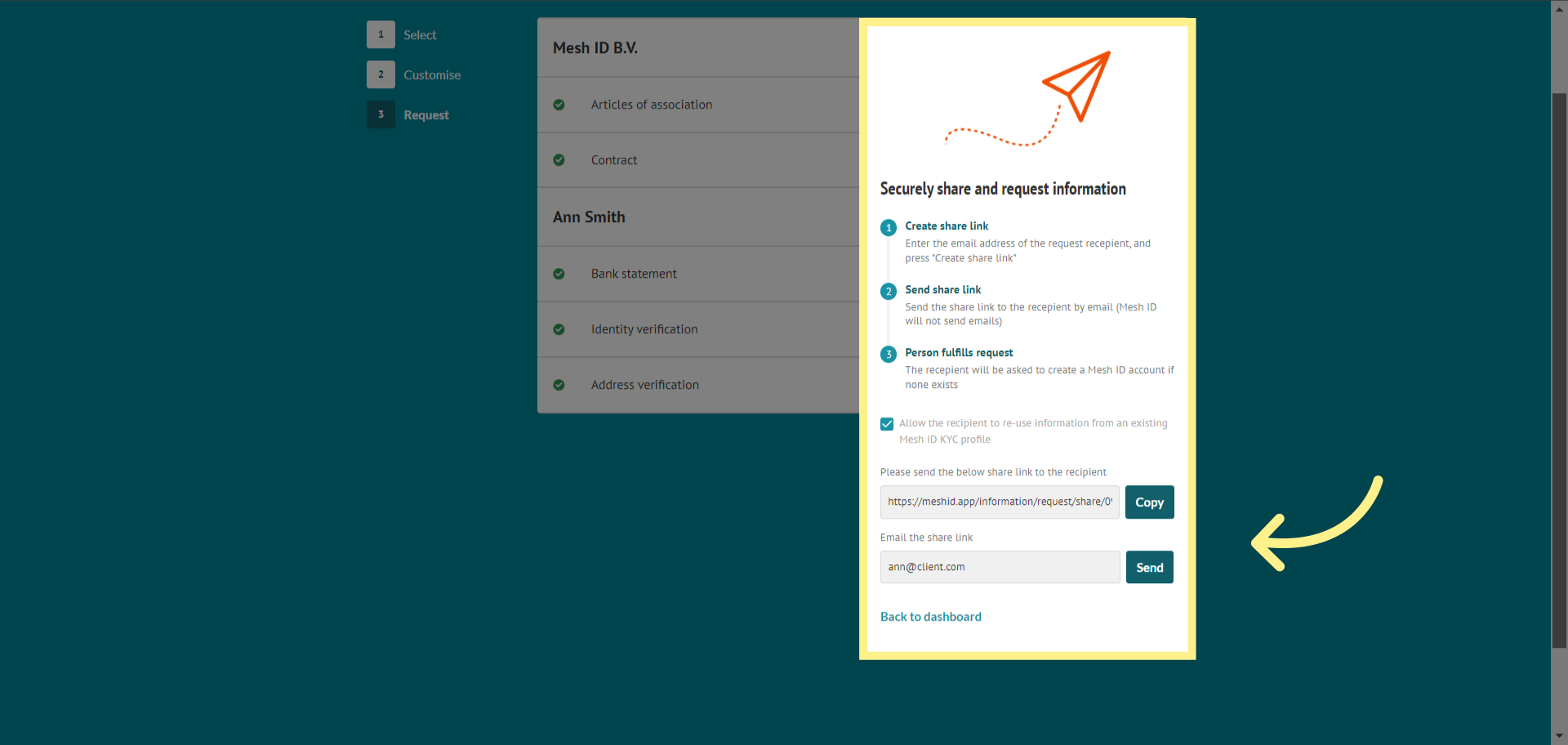 Adding documents and verifications – Mesh ID Support