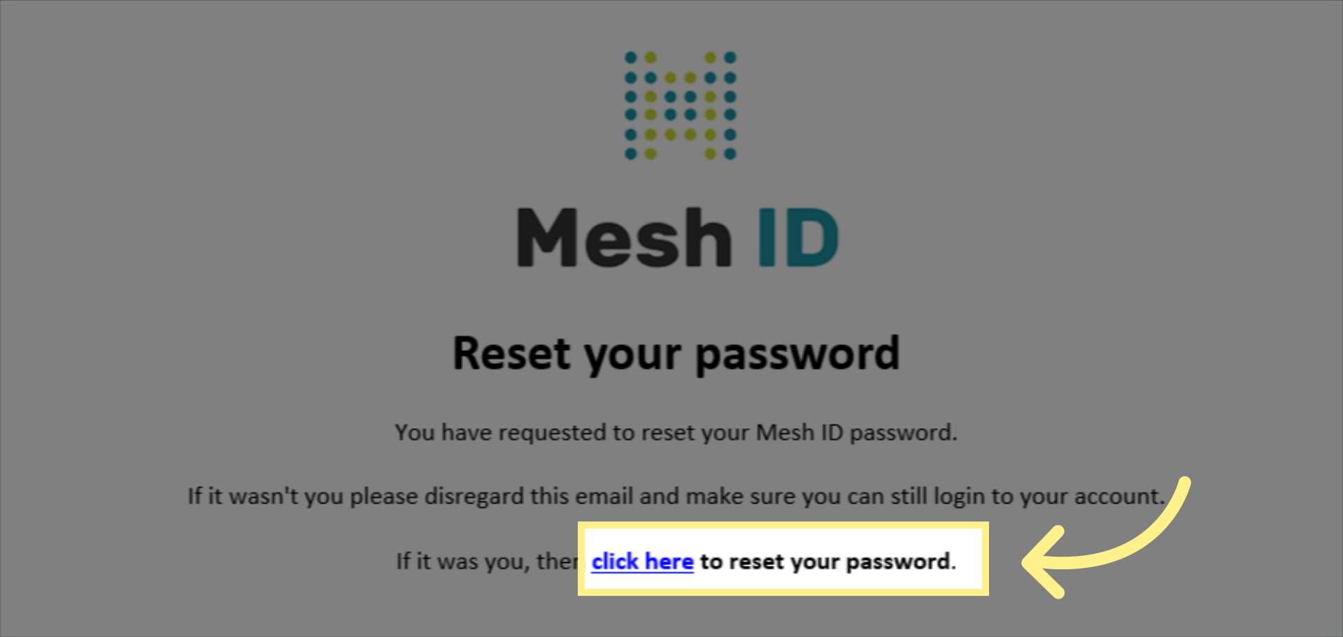 Logging in for the first time – Mesh ID Support