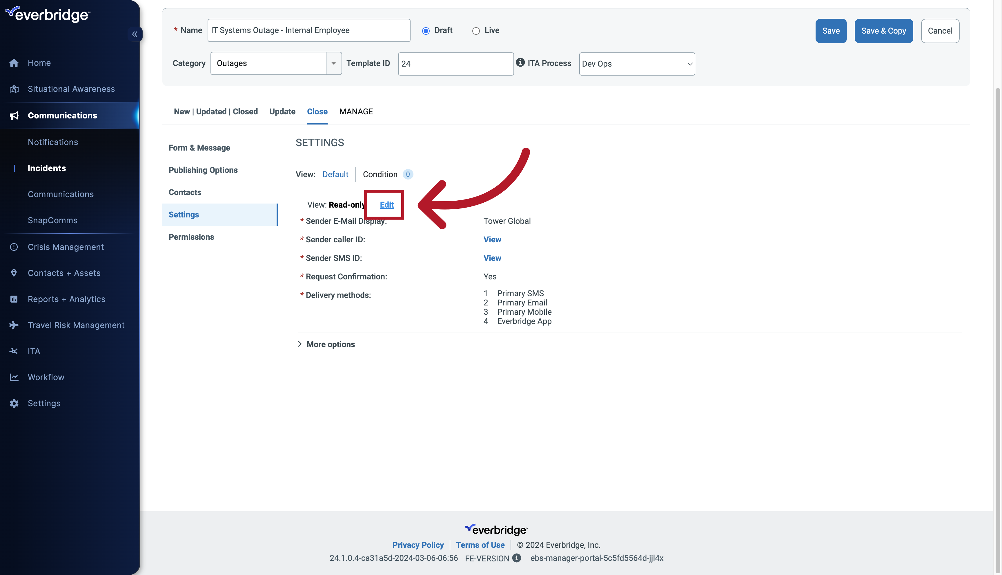 EBS: Creating an Incident Template – Everbridge