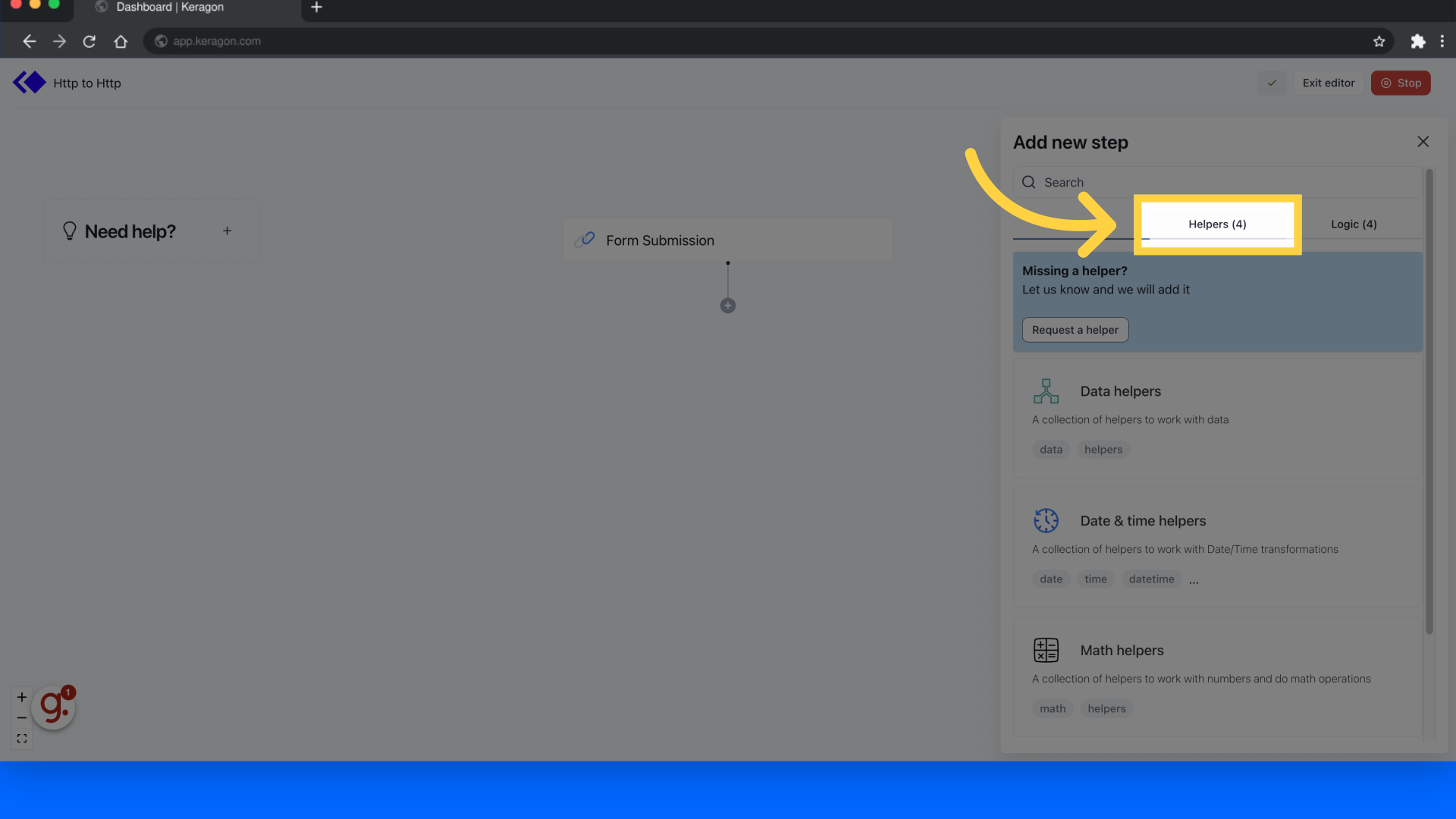 Execute custom code with 