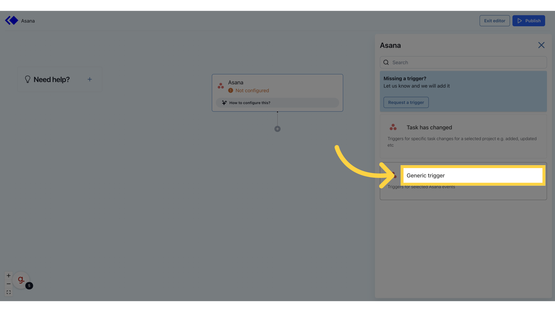 How to set up generic trigger in Asana – Keragon