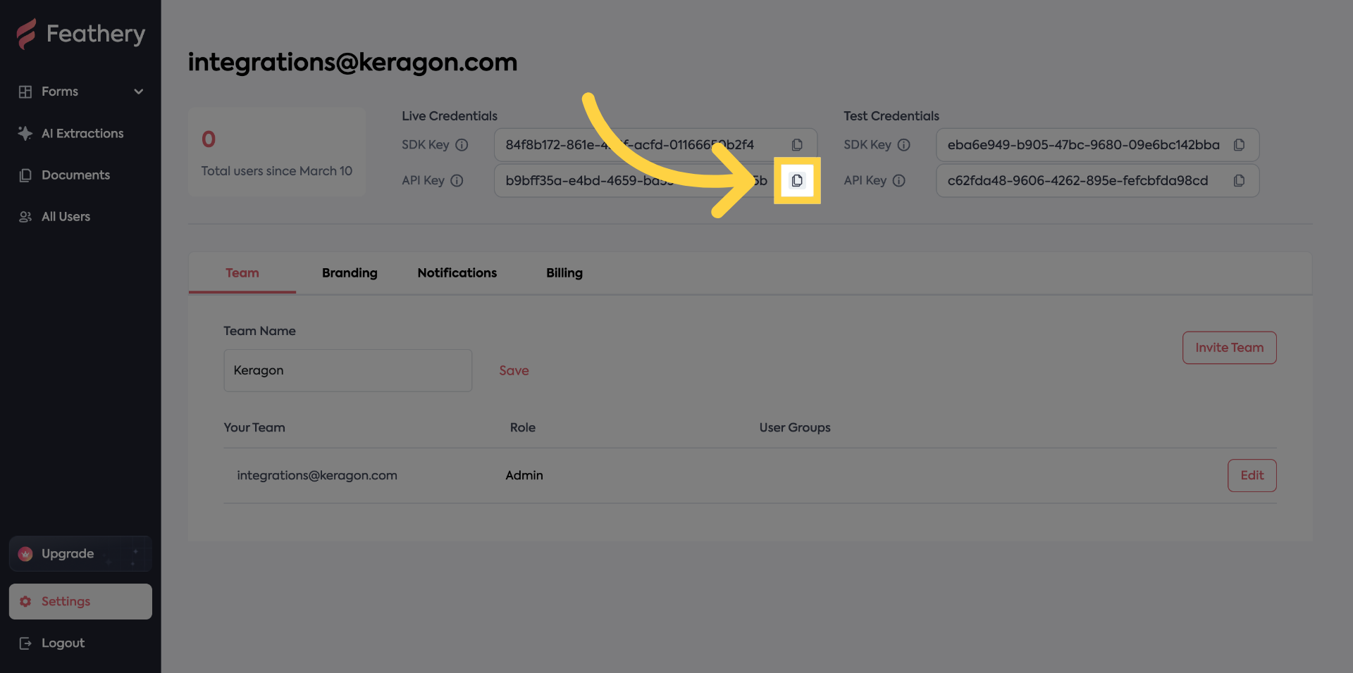 Connect and Configure Feathery with Keragon Dashboard – Keragon